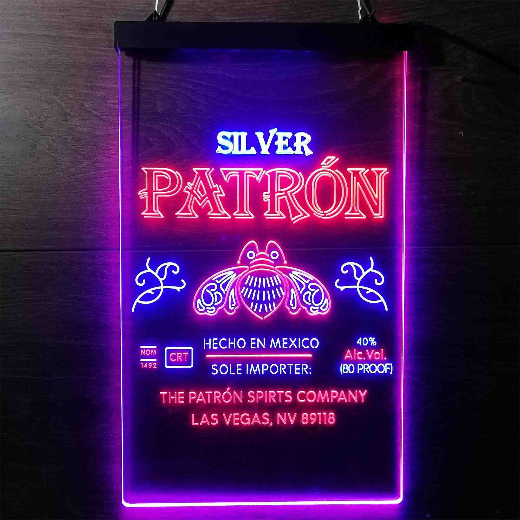 Patron Silver Tequila Wine Neon LED Sign