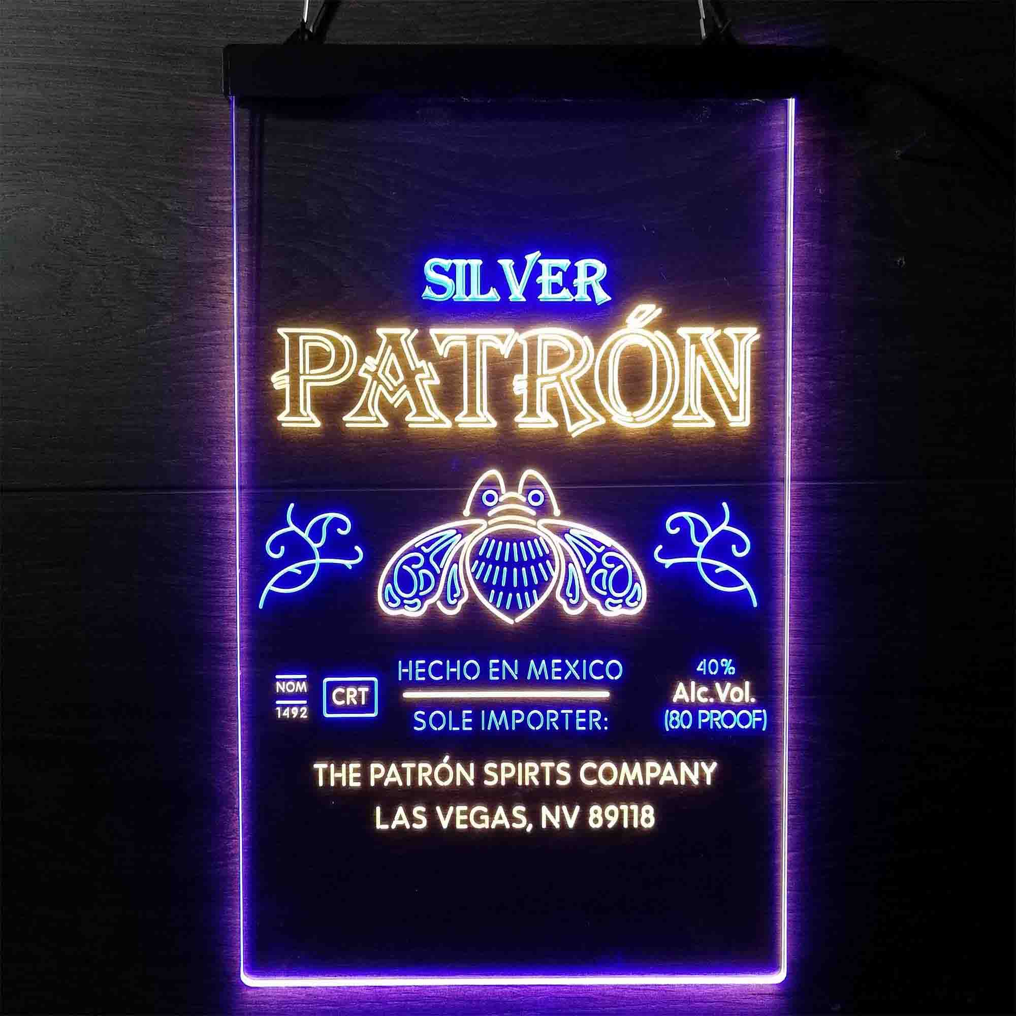 Patron Silver Tequila Wine Neon LED Sign