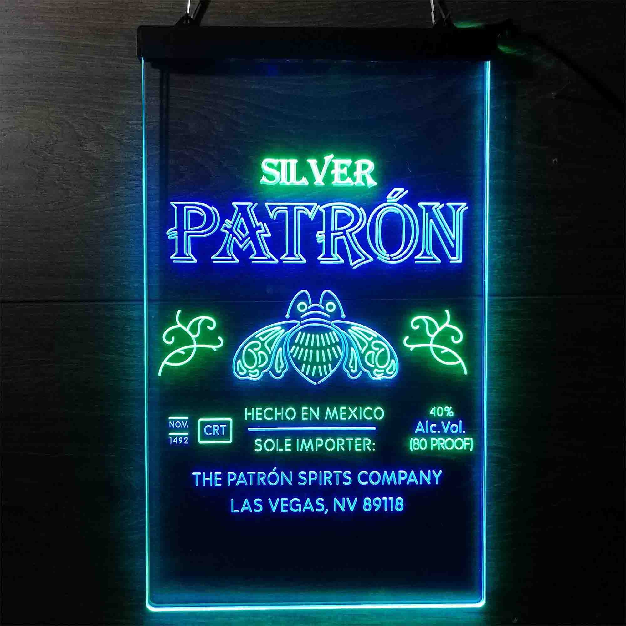 Patron Silver Tequila Wine Neon LED Sign