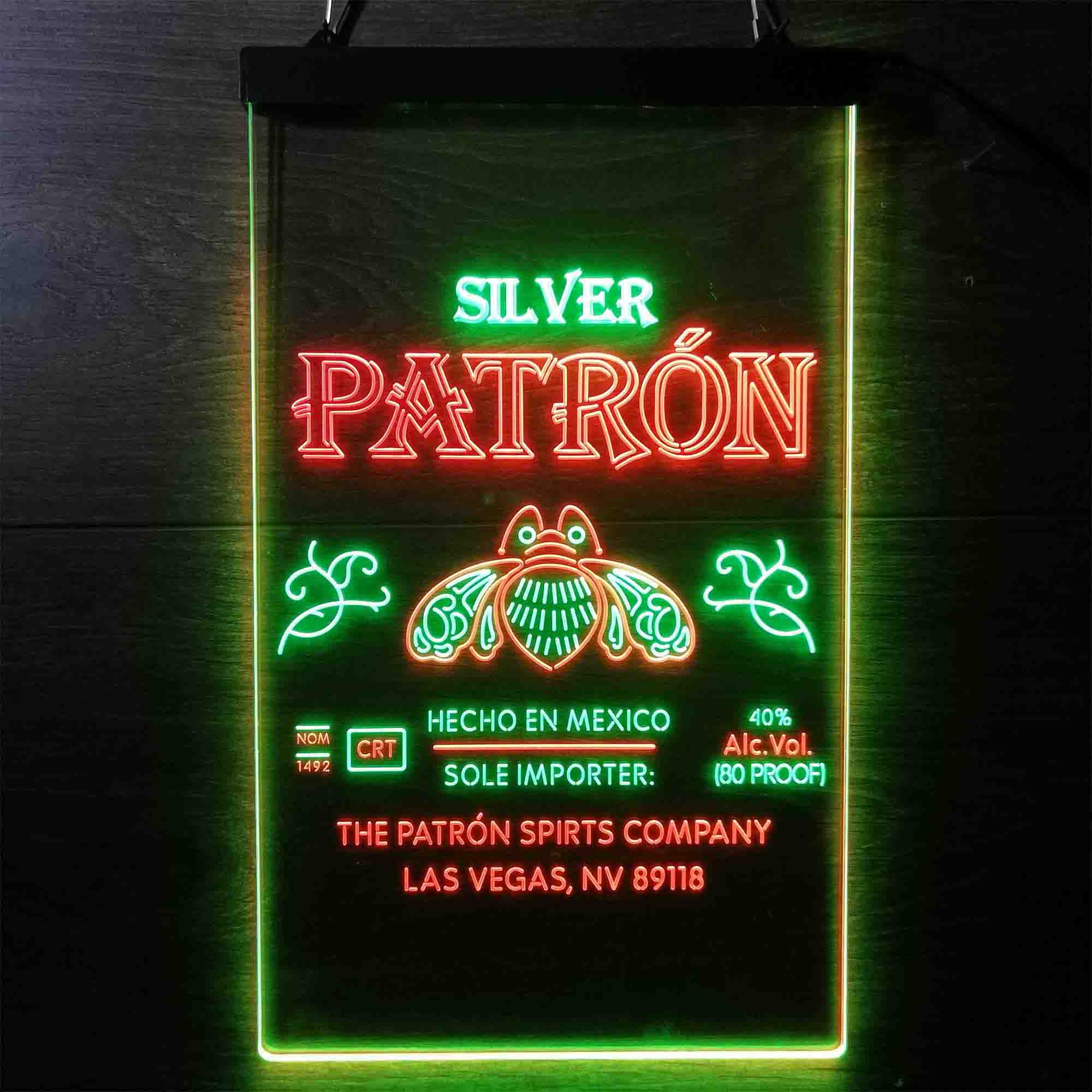 Patron Silver Tequila Wine Neon LED Sign