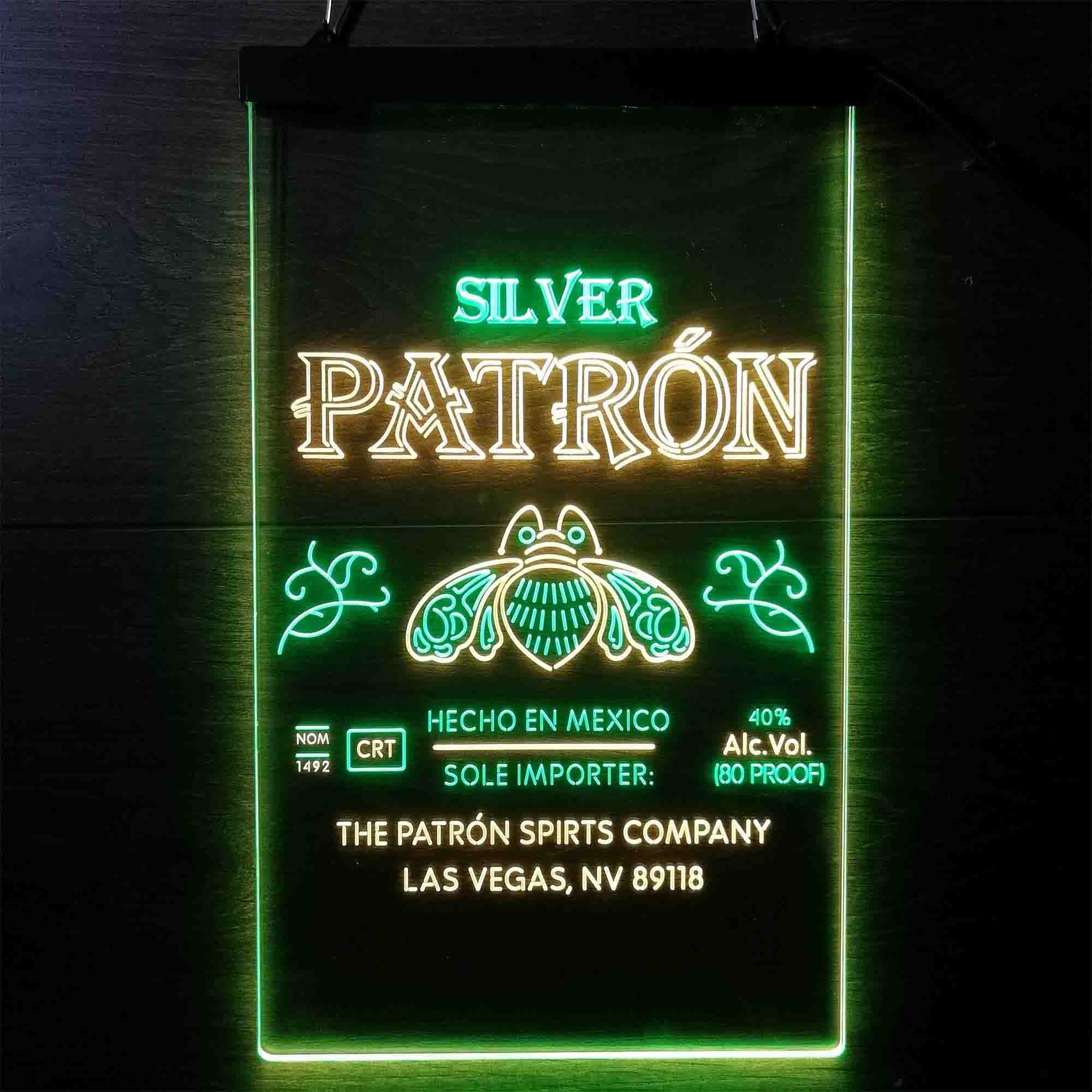 Patron Silver Tequila Wine Neon LED Sign