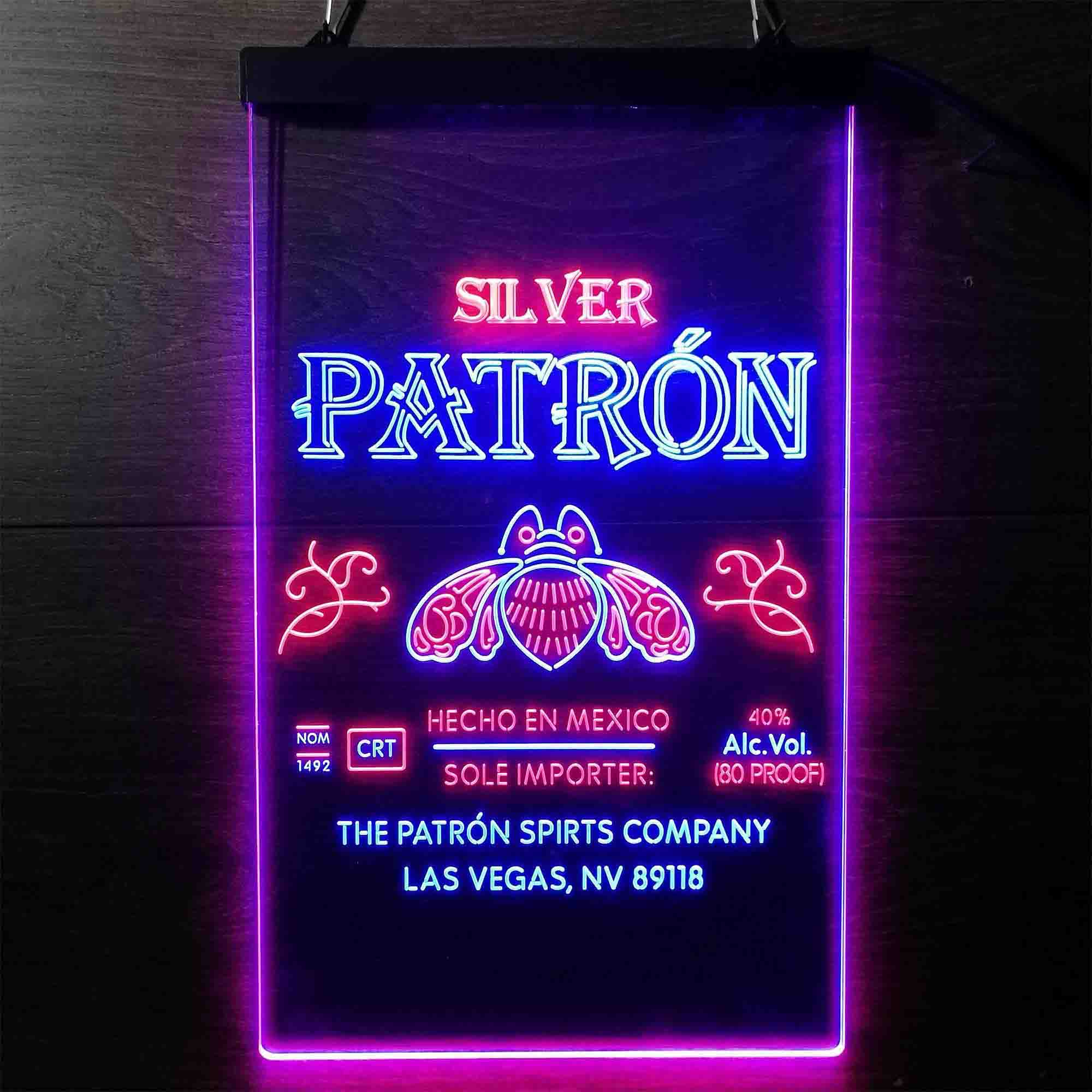 Patron Silver Tequila Wine Neon LED Sign