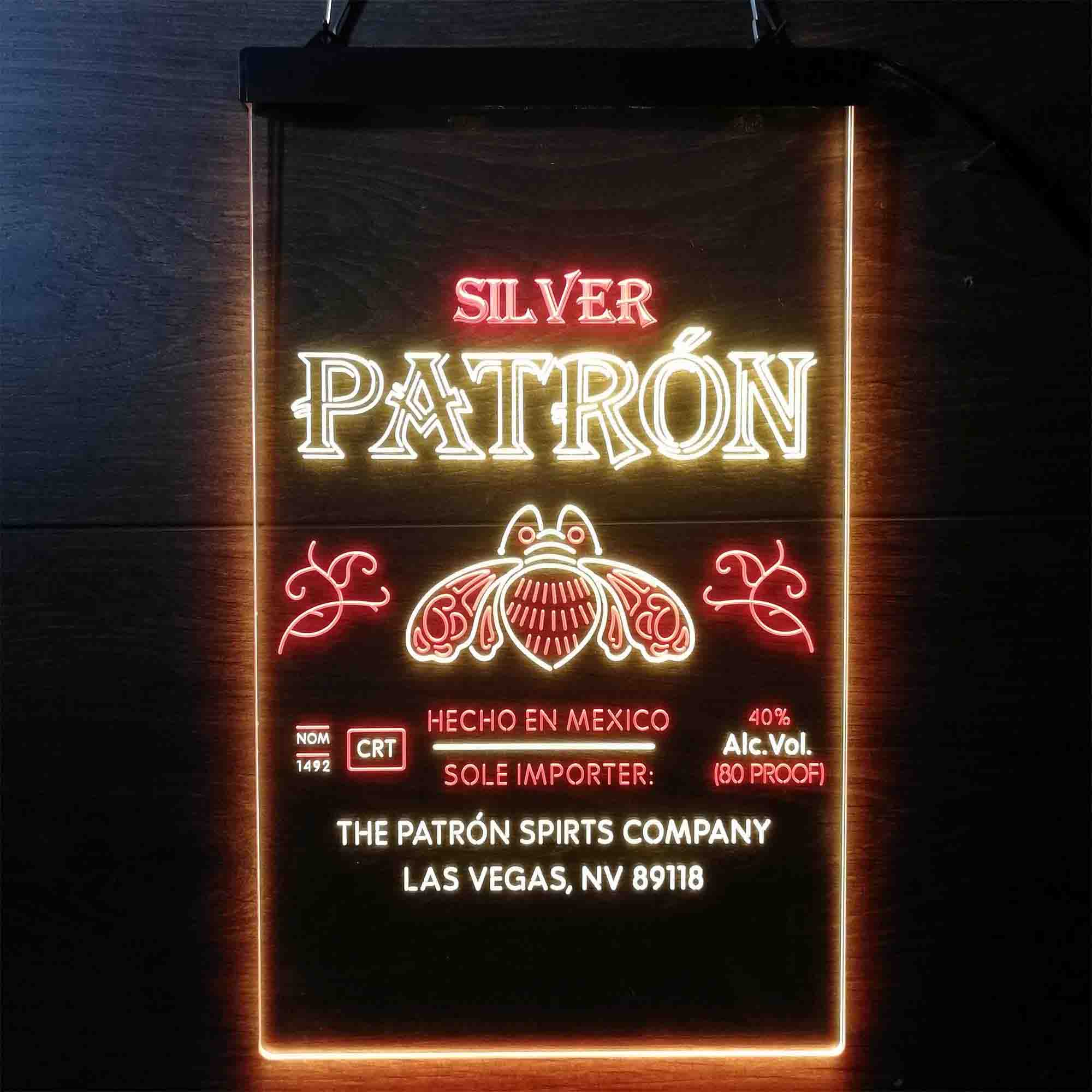 Patron Silver Tequila Wine Neon LED Sign