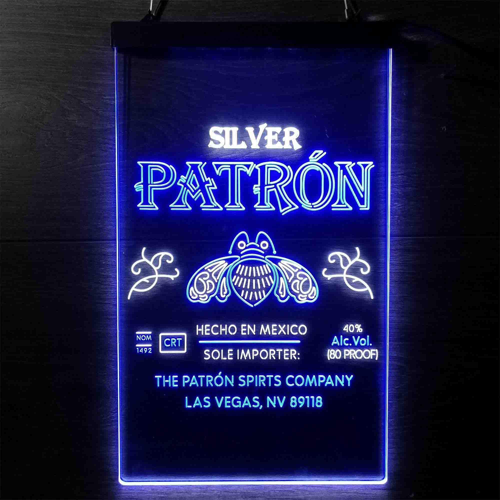 Patron Silver Tequila Wine Neon LED Sign