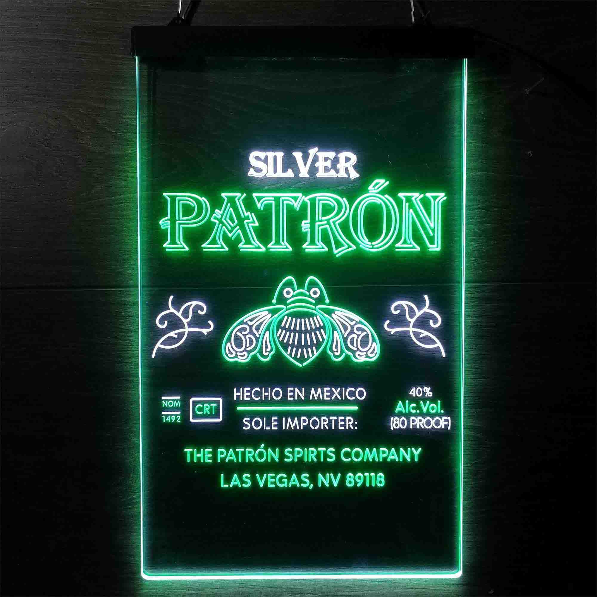 Patron Silver Tequila Wine Neon LED Sign