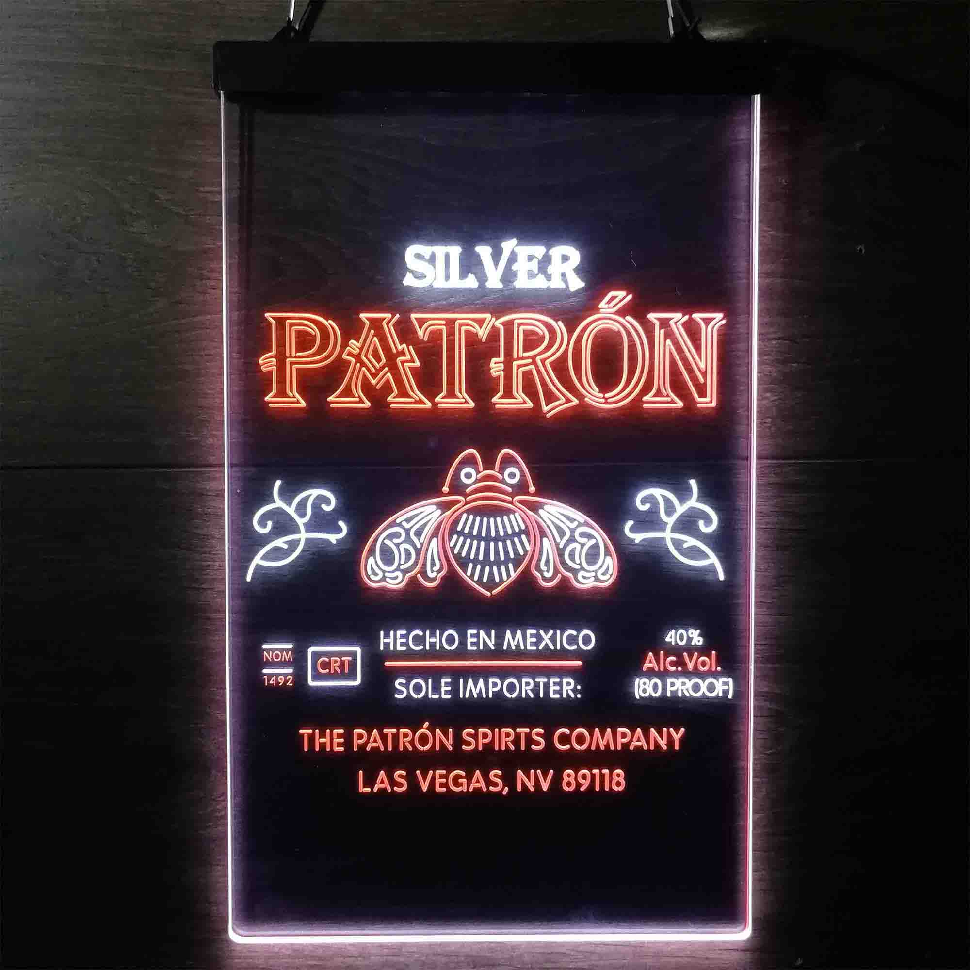 Patron Silver Tequila Wine Neon LED Sign