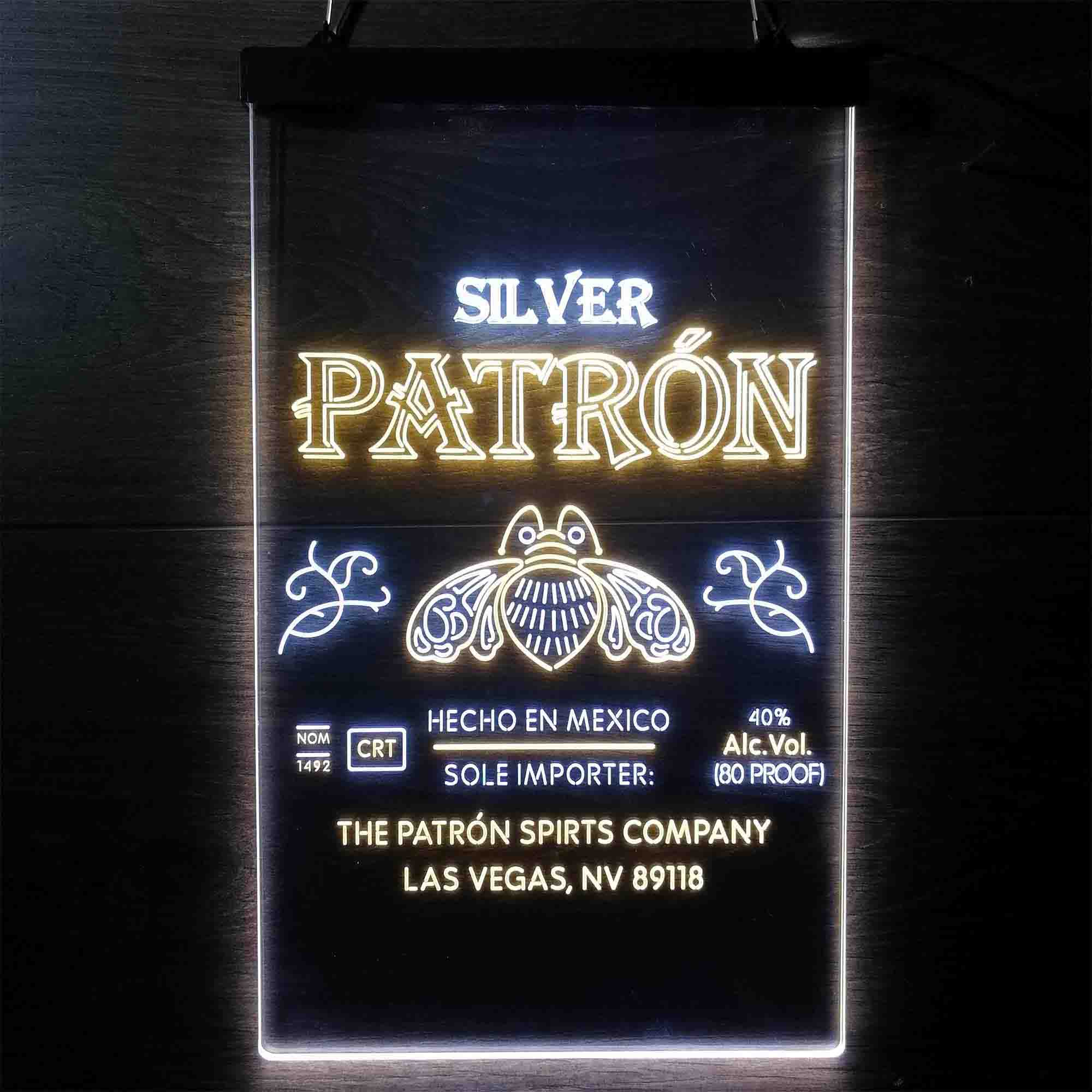 Patron Silver Tequila Wine Neon LED Sign