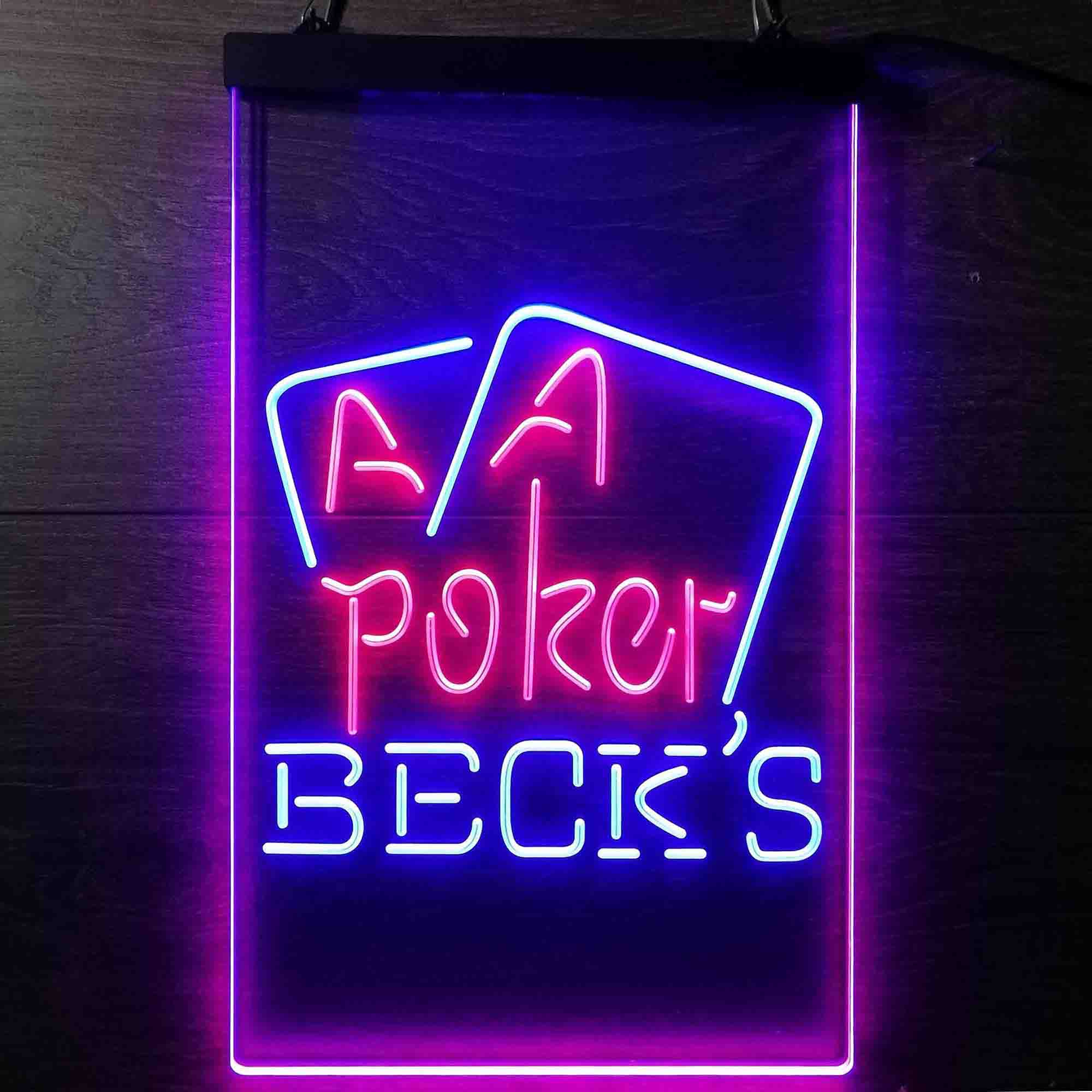 Beck's Poker Beer Neon LED Sign