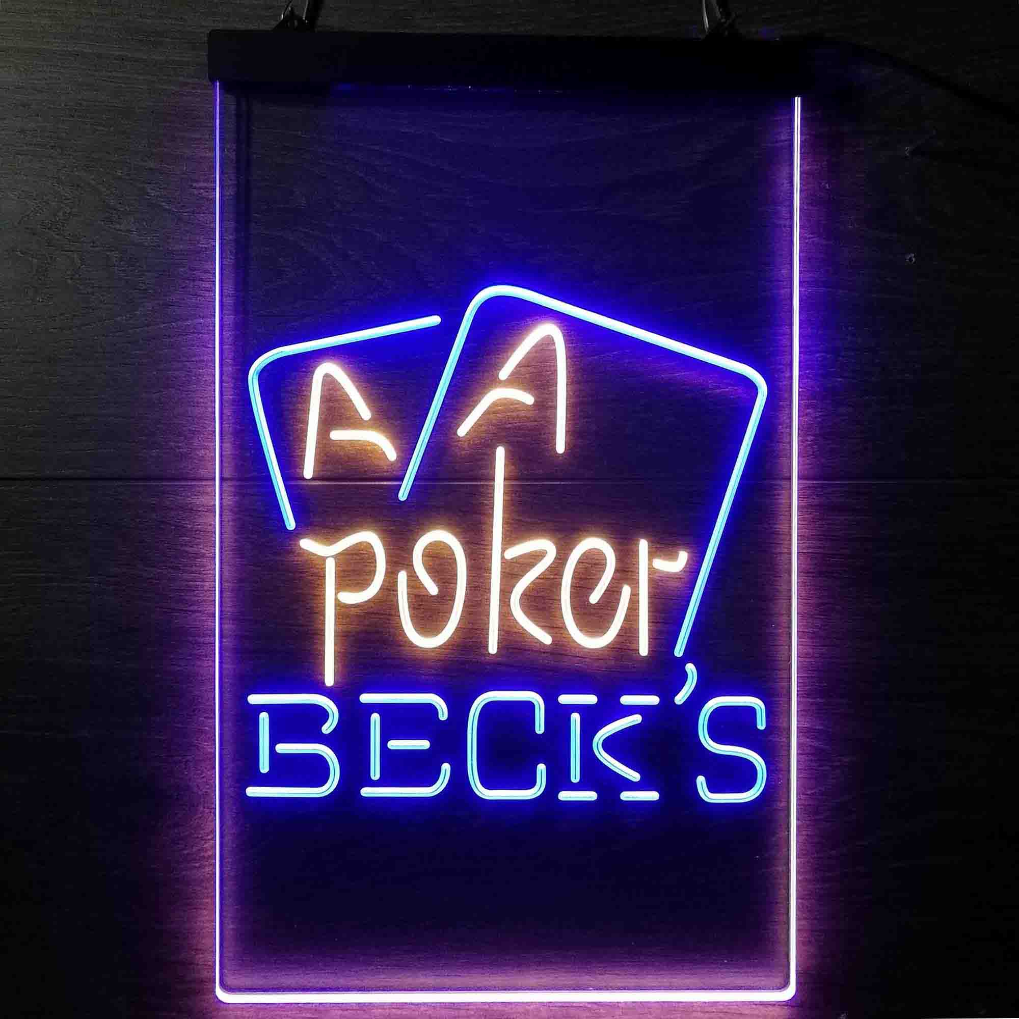 Beck's Poker Beer Neon LED Sign