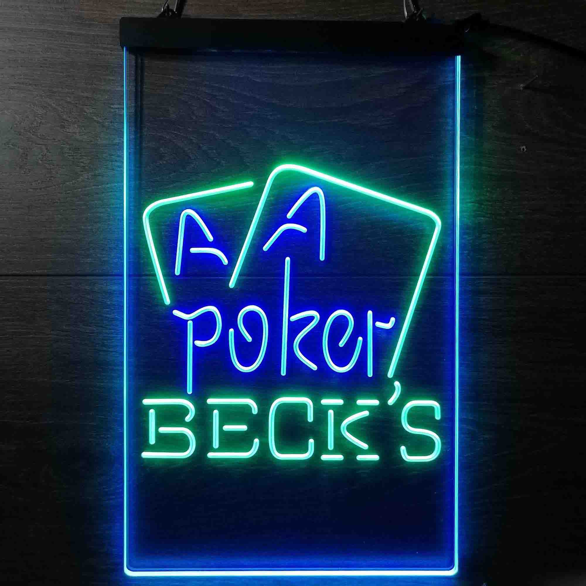 Beck's Poker Beer Neon LED Sign