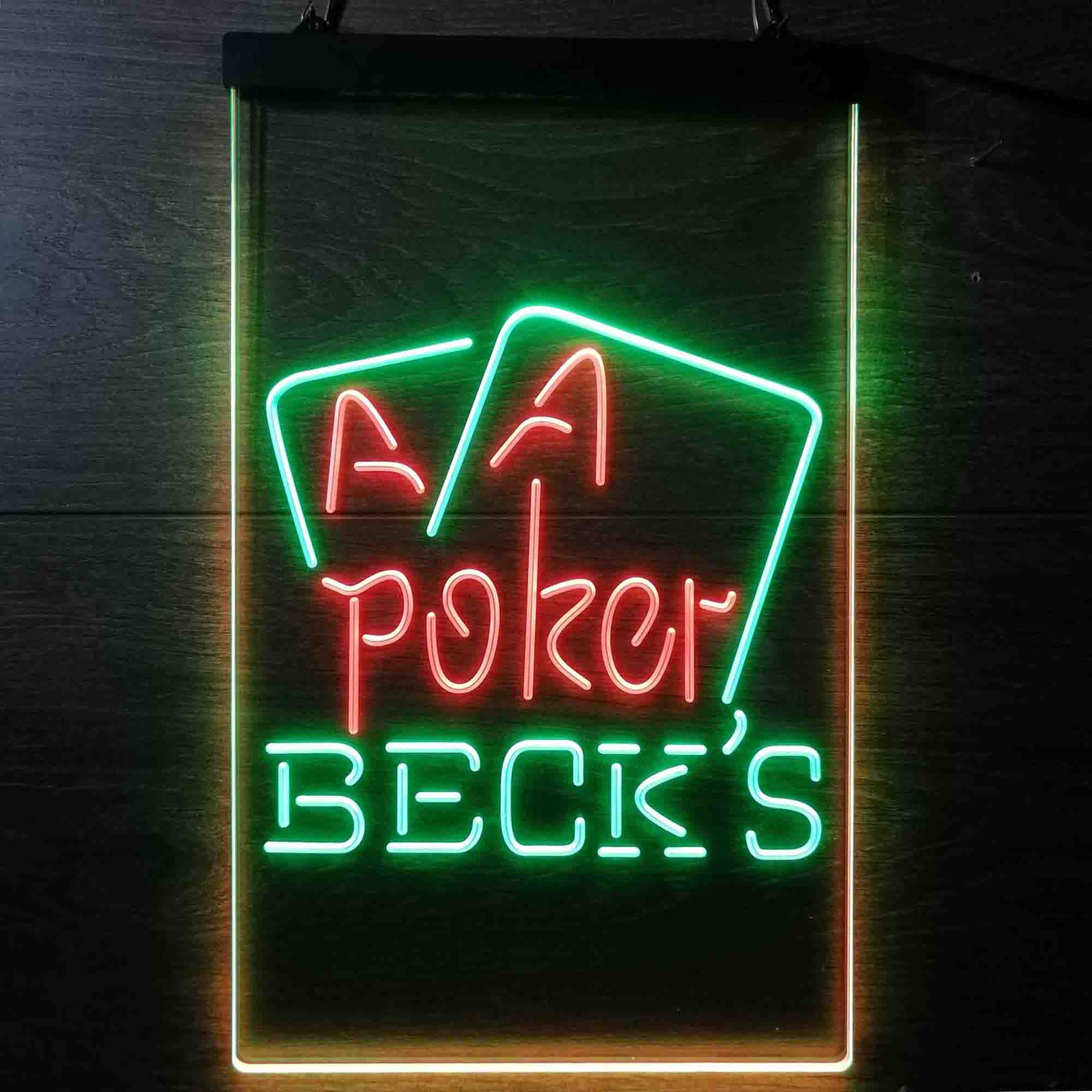 Beck's Poker Beer Neon LED Sign