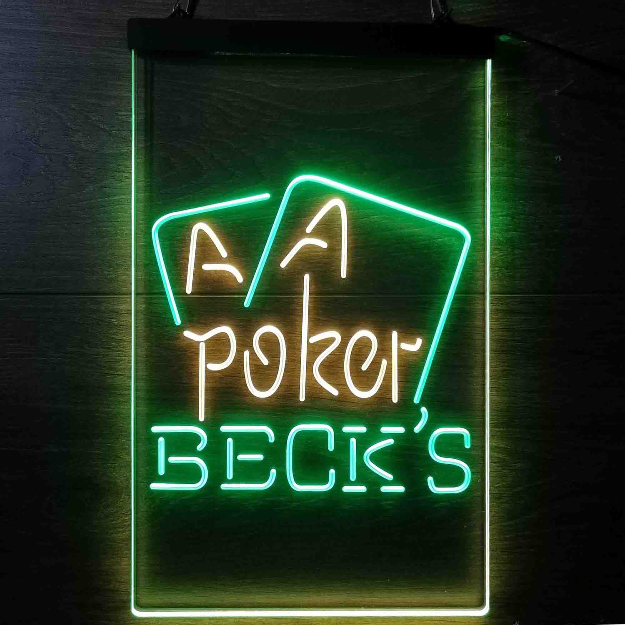 Beck's Poker Beer Neon LED Sign