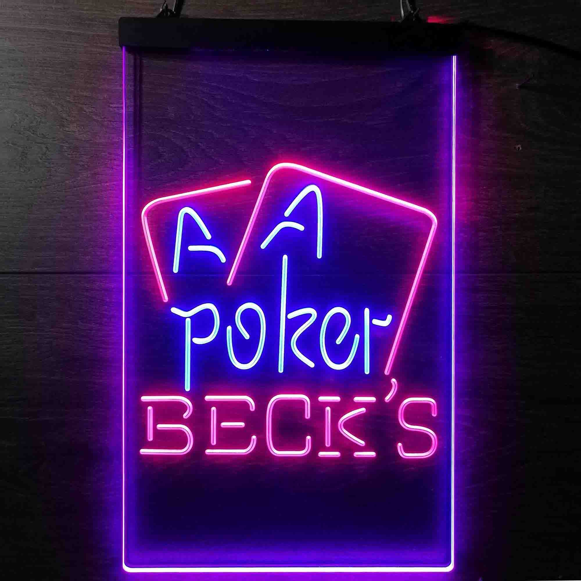 Beck's Poker Beer Neon LED Sign