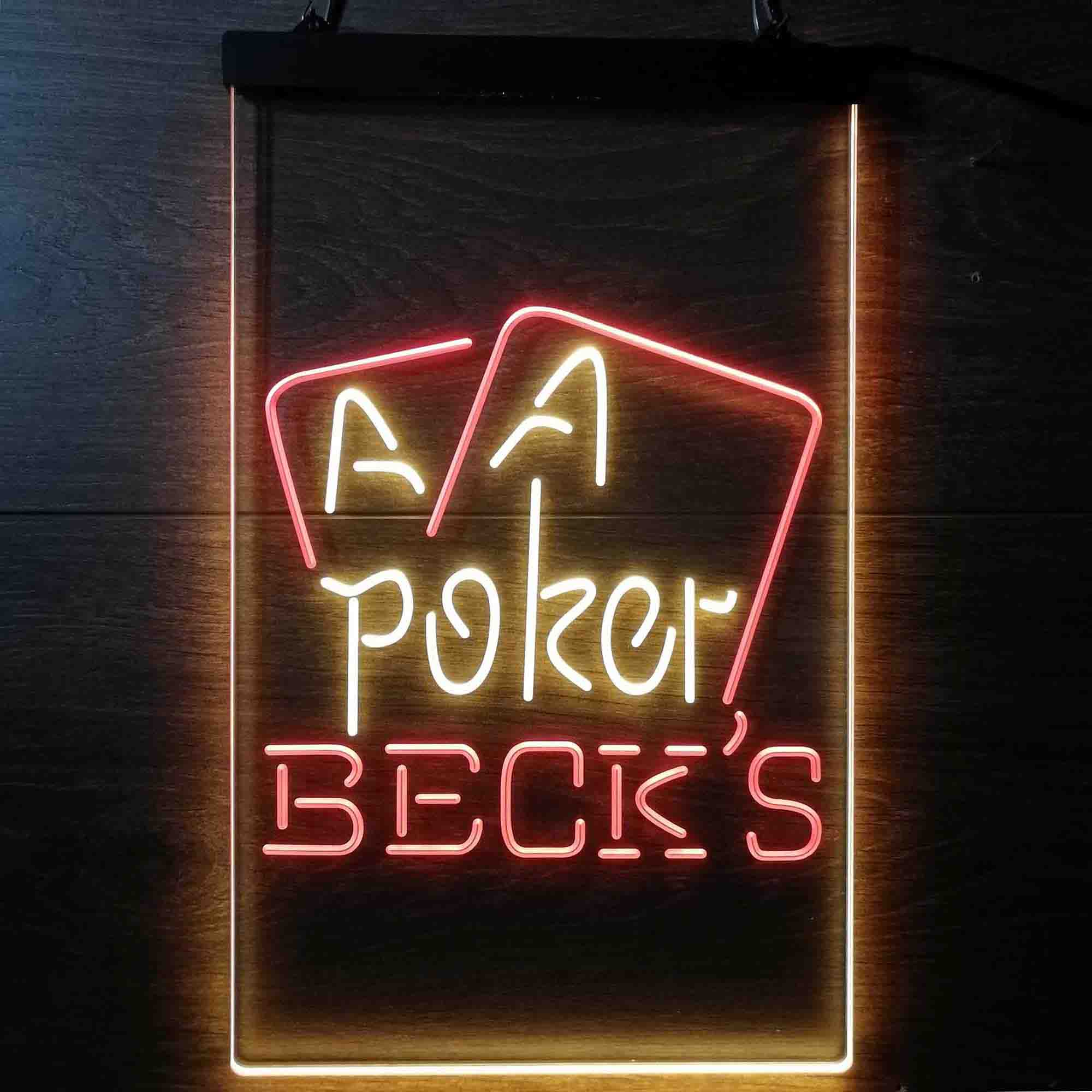 Beck's Poker Beer Neon LED Sign