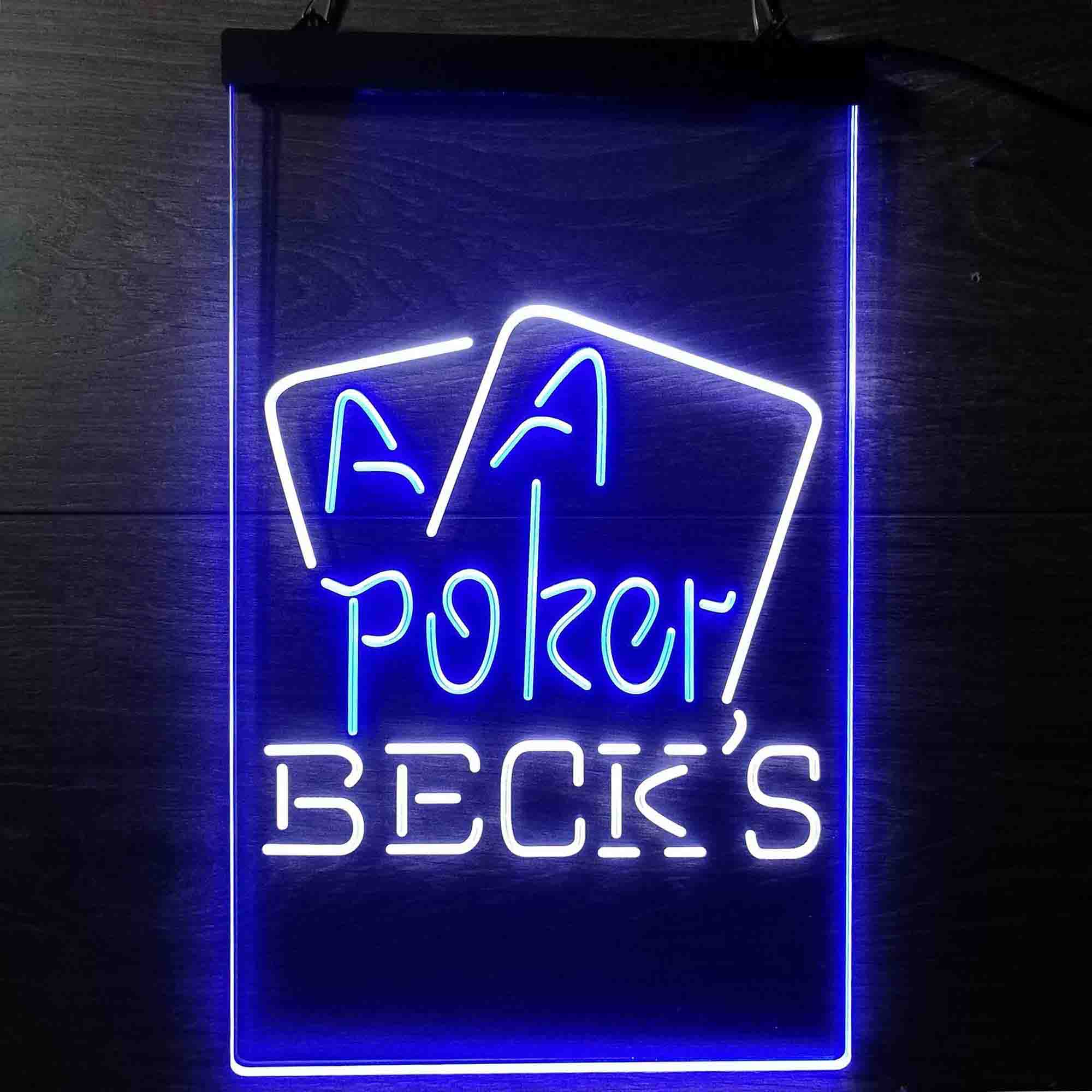 Beck's Poker Beer Neon LED Sign