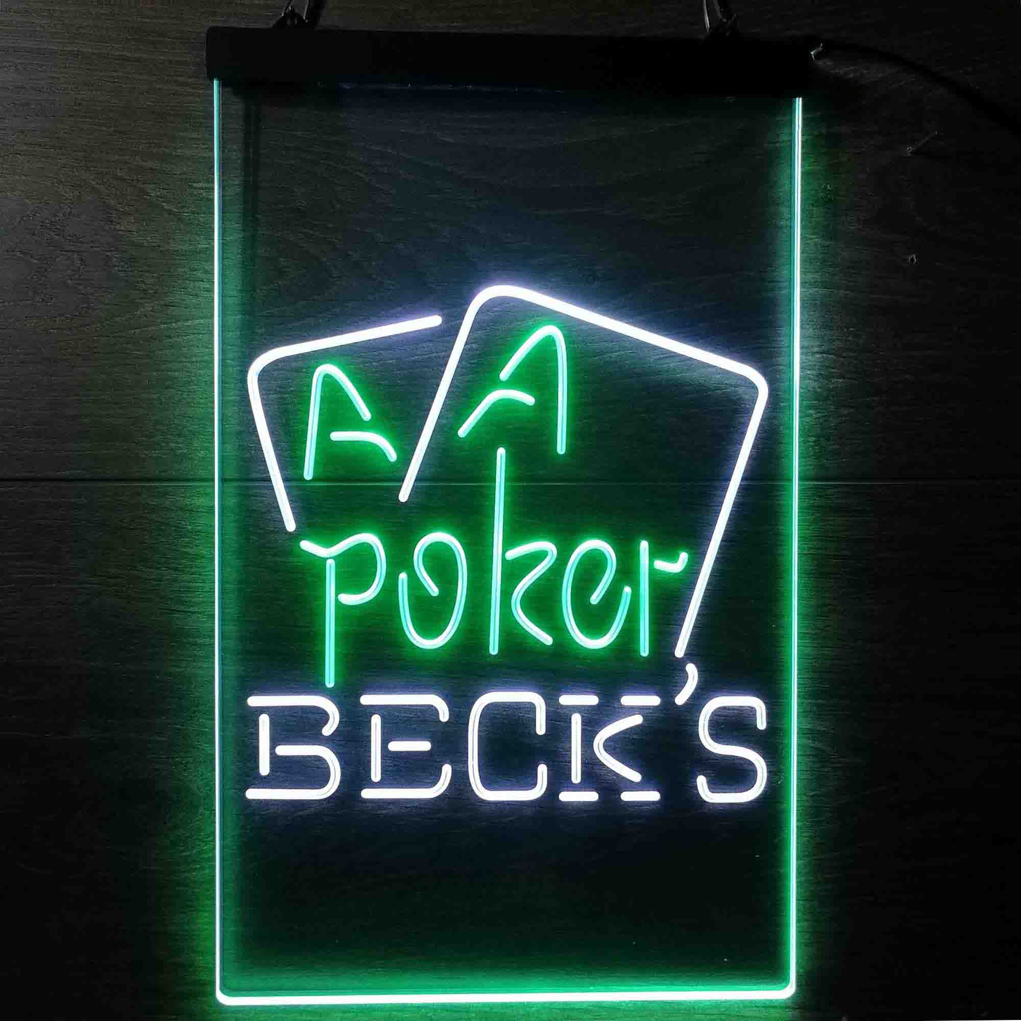 Beck's Poker Beer Neon LED Sign