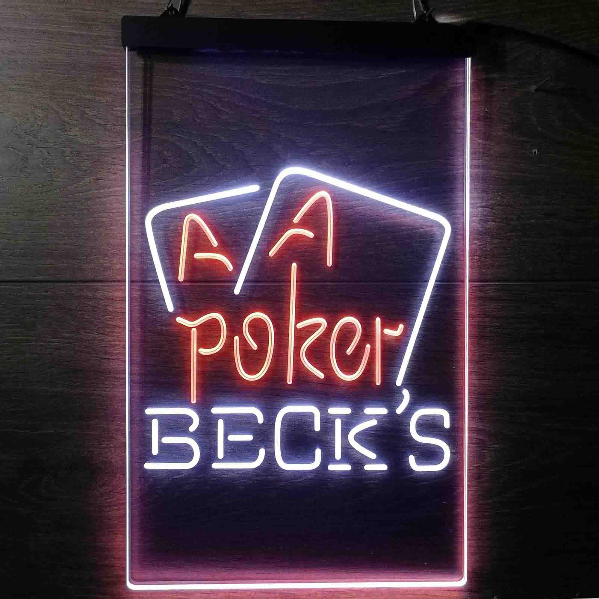 Beck's Poker Beer Neon LED Sign