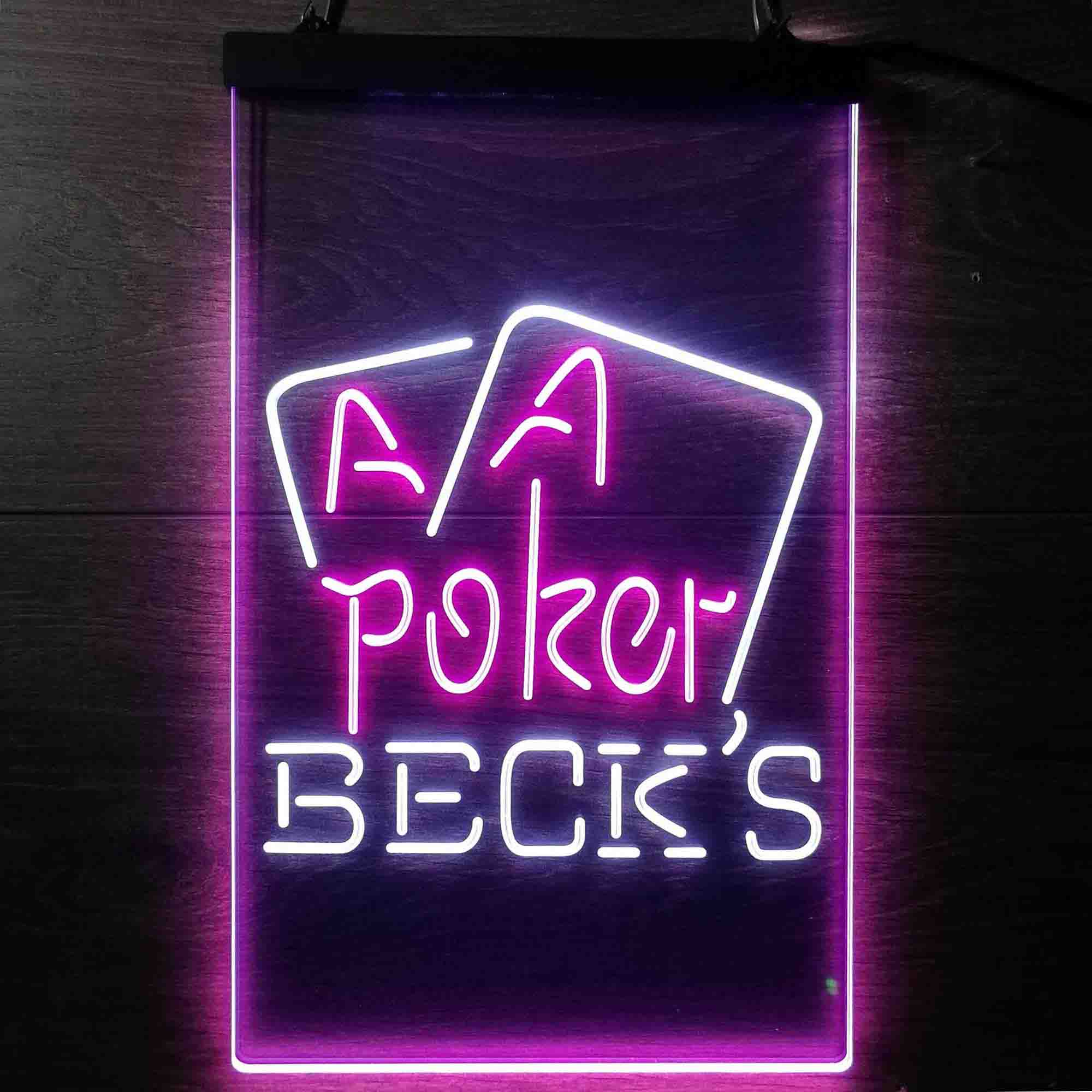 Beck's Poker Beer Neon LED Sign