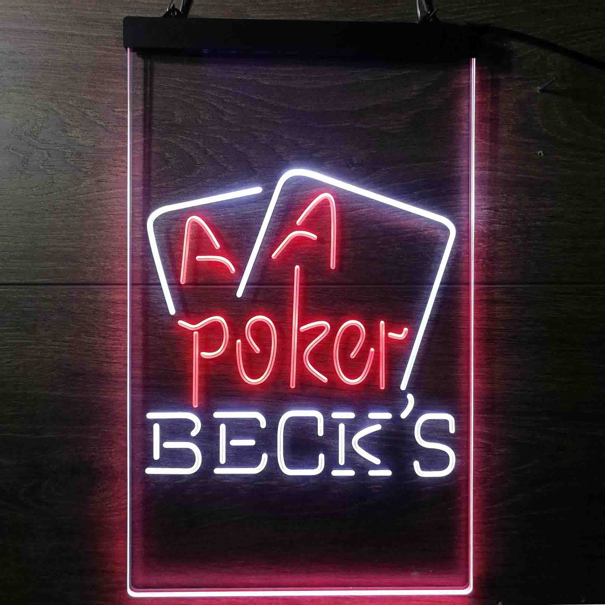 Beck's Poker Beer Neon LED Sign