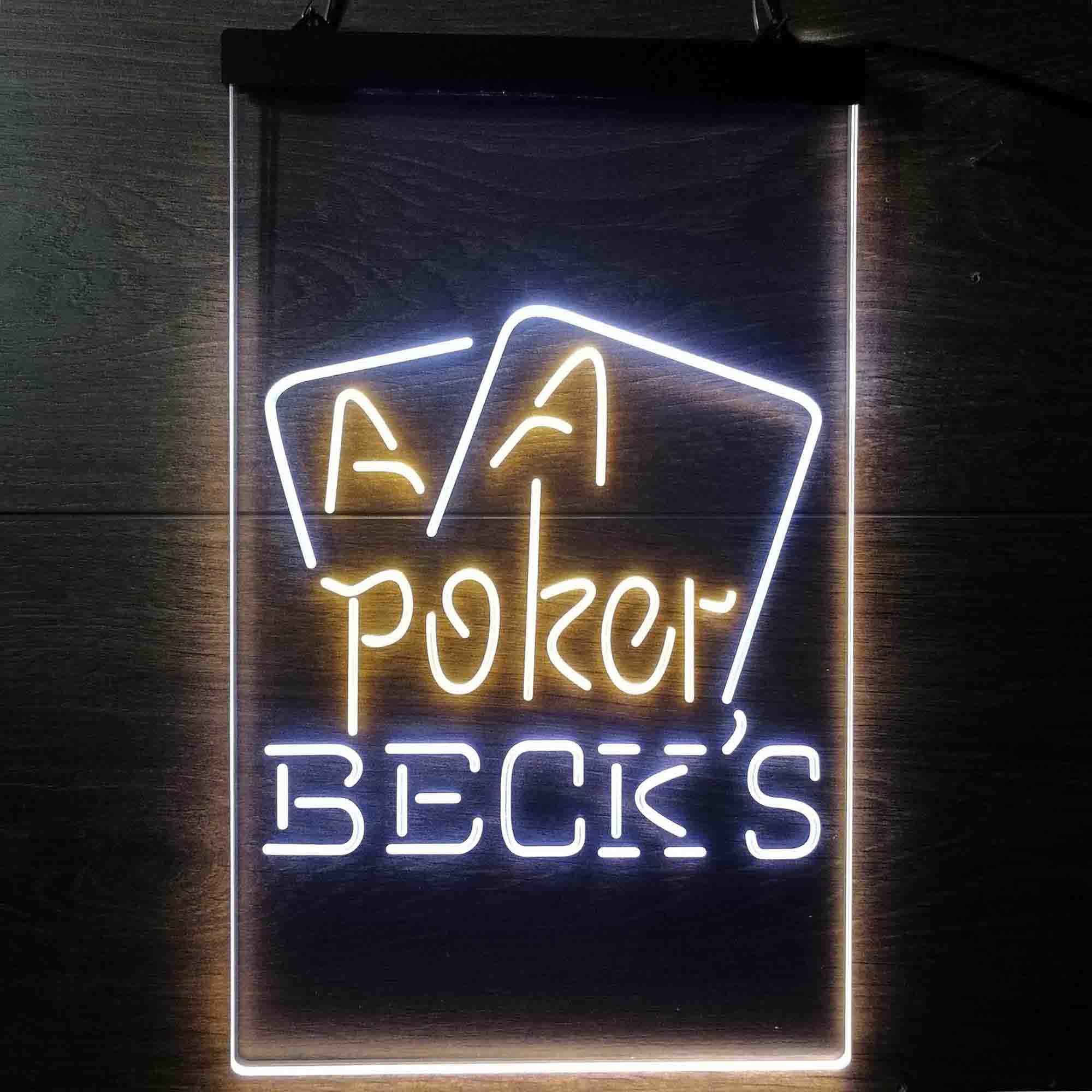 Beck's Poker Beer Neon LED Sign