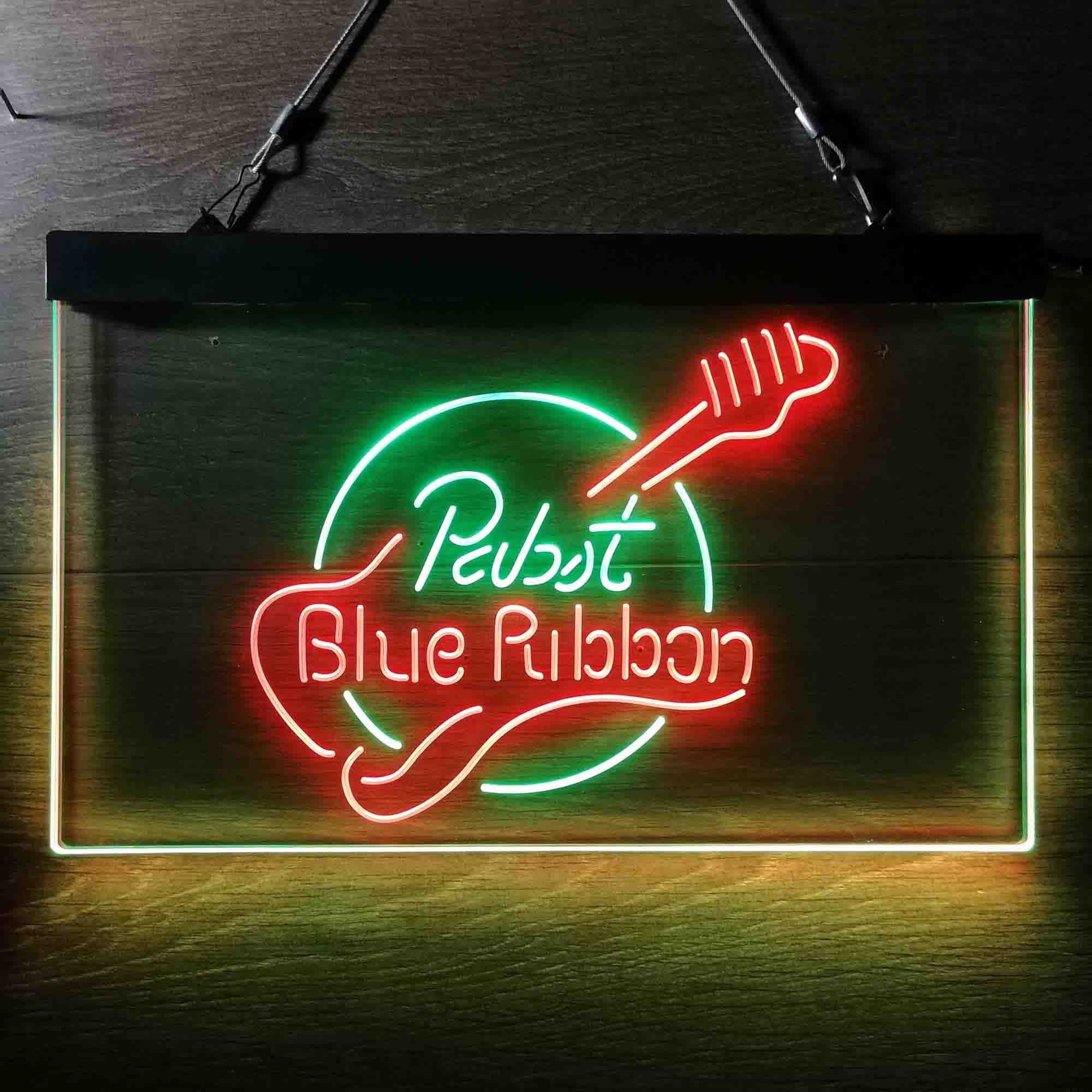 Pabst Blue Ribbon Guitar 2 Neon LED Sign