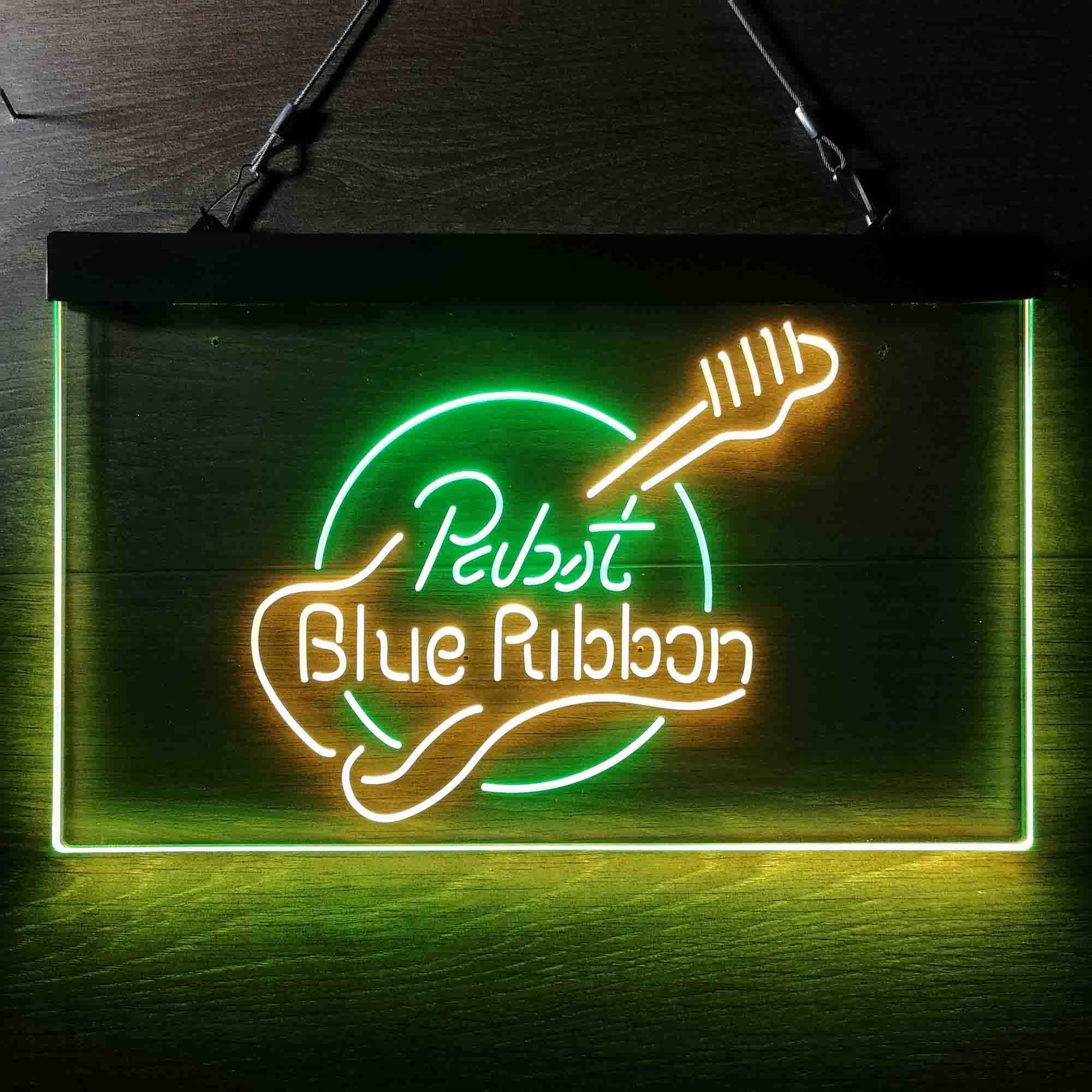 Pabst Blue Ribbon Guitar 2 Neon LED Sign