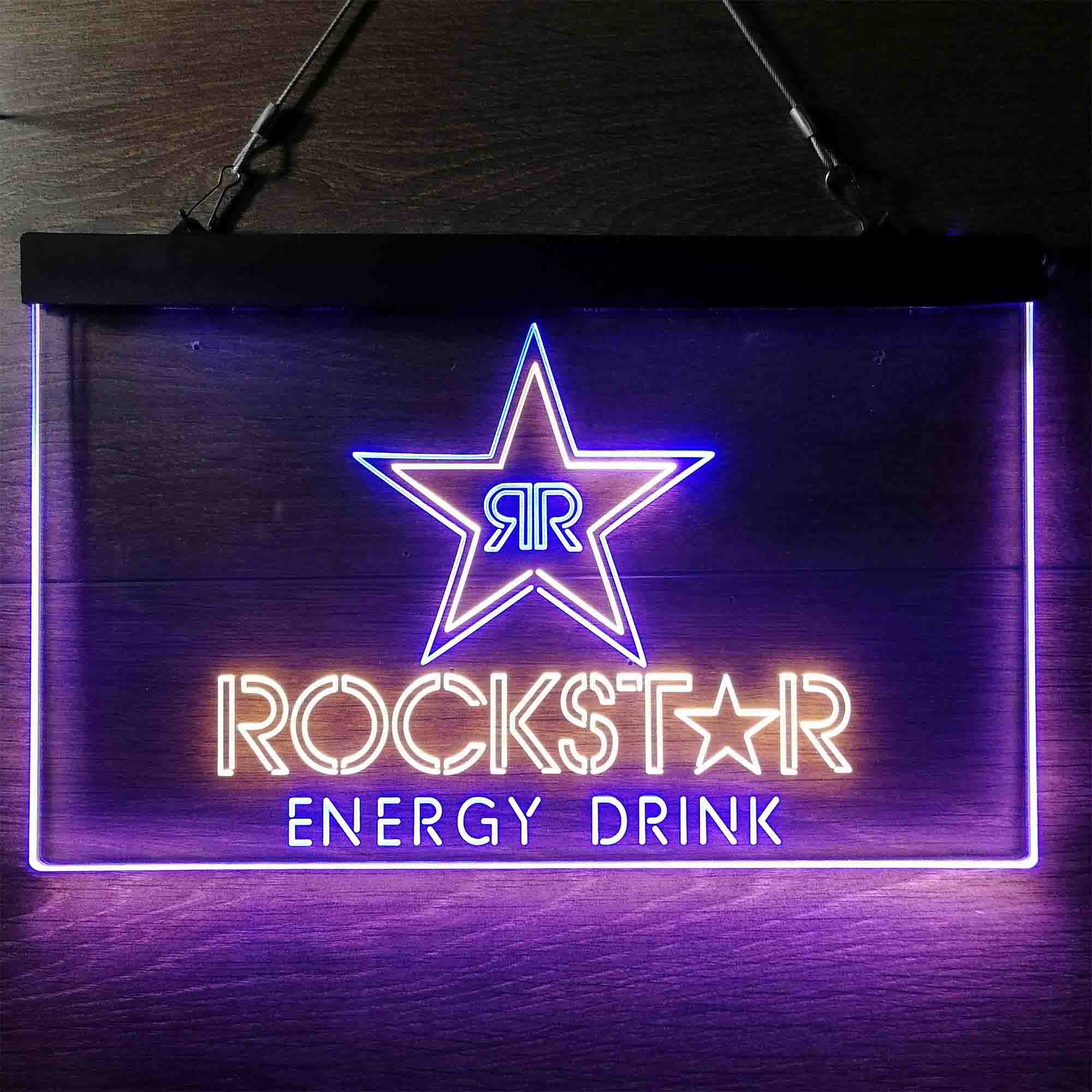 Rockstar Energy Drink Double Star Neon LED Sign