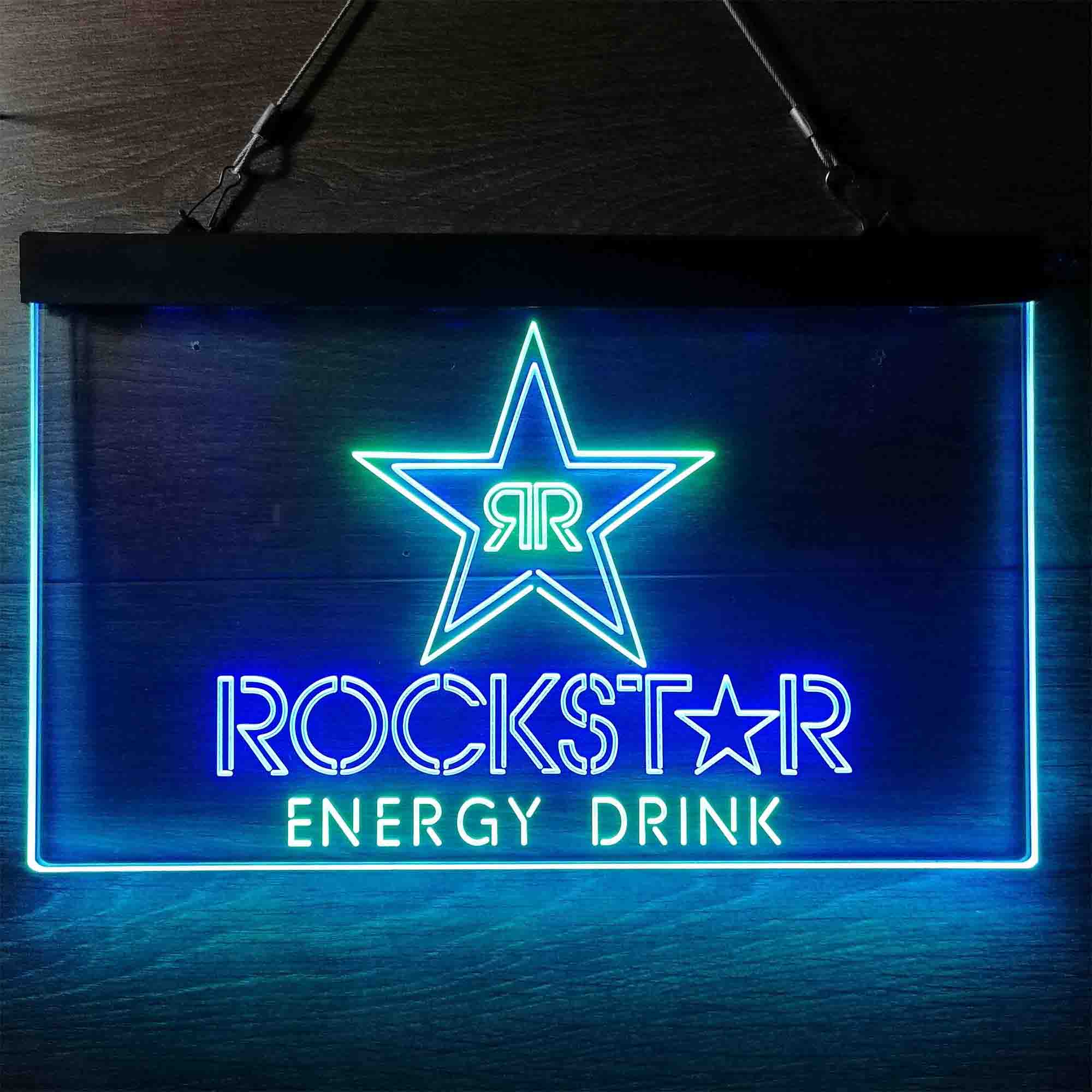 Rockstar Energy Drink Double Star Neon LED Sign