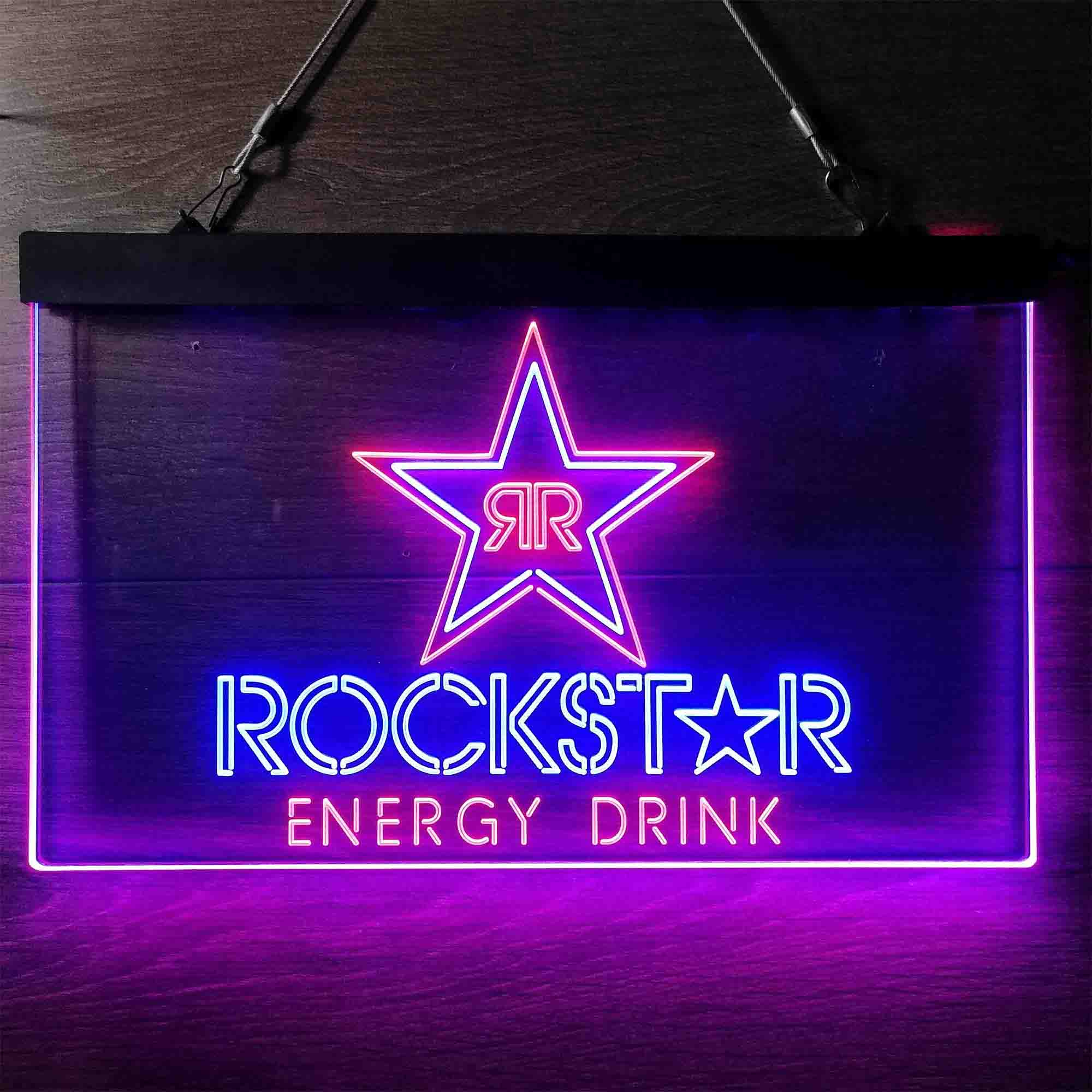 Rockstar Energy Drink Double Star Neon LED Sign