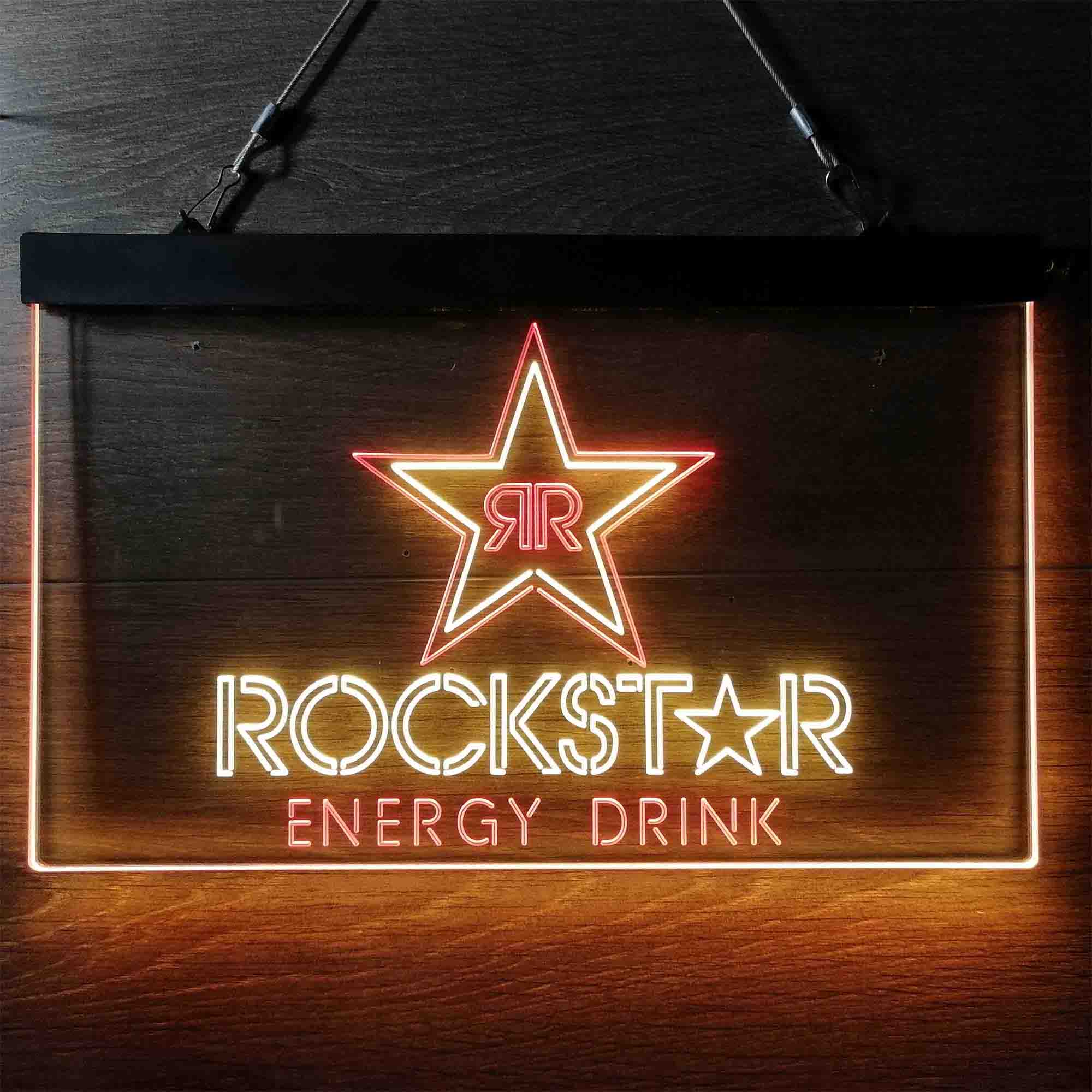 Rockstar Energy Drink Double Star Neon LED Sign