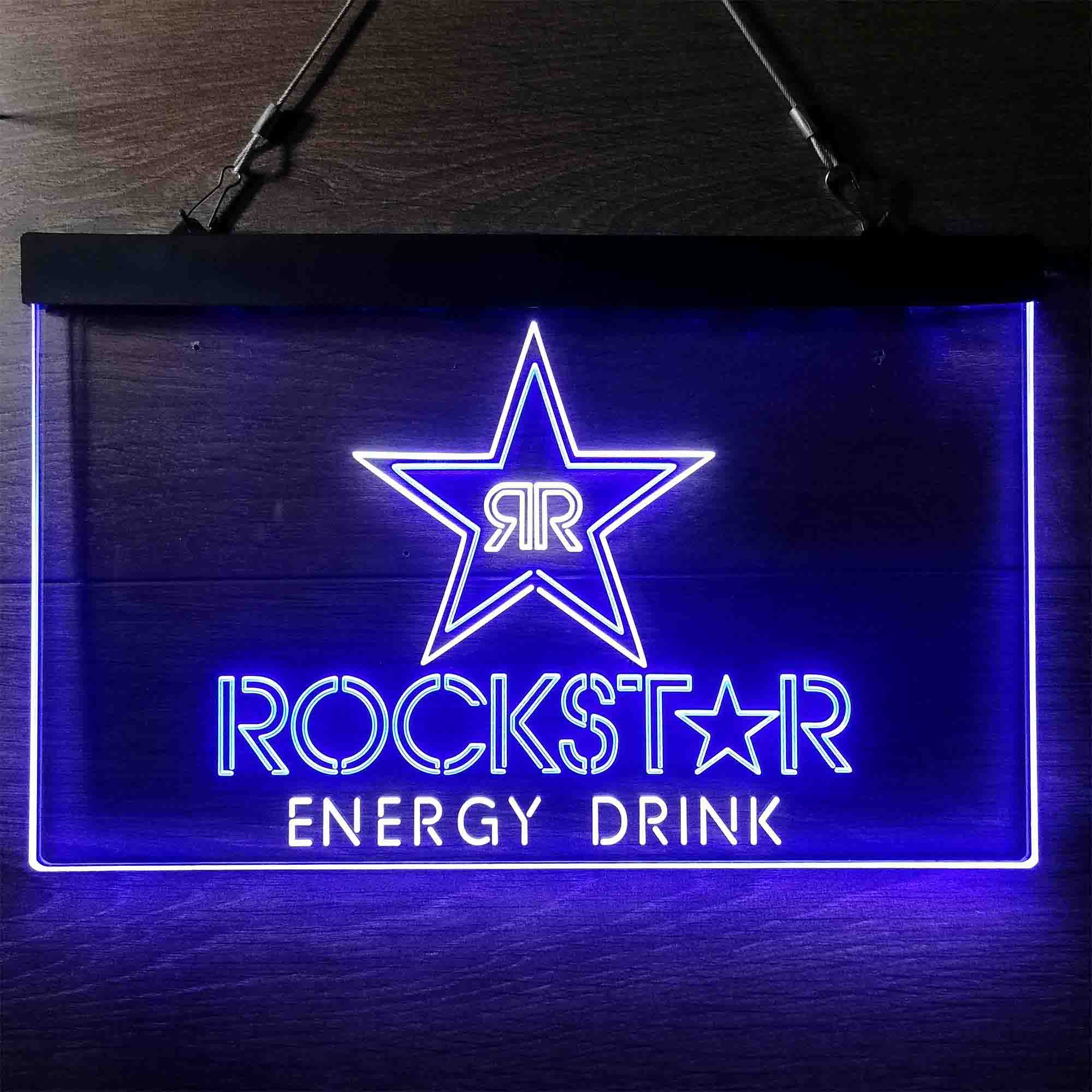 Rockstar Energy Drink Double Star Neon LED Sign