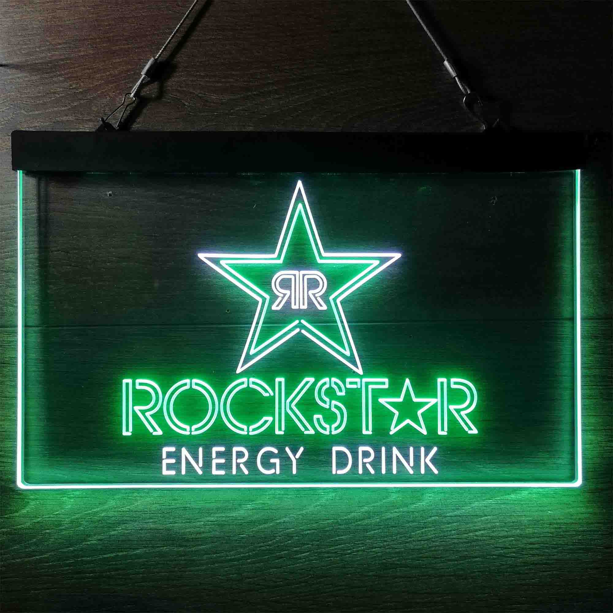 Rockstar Energy Drink Double Star Neon LED Sign