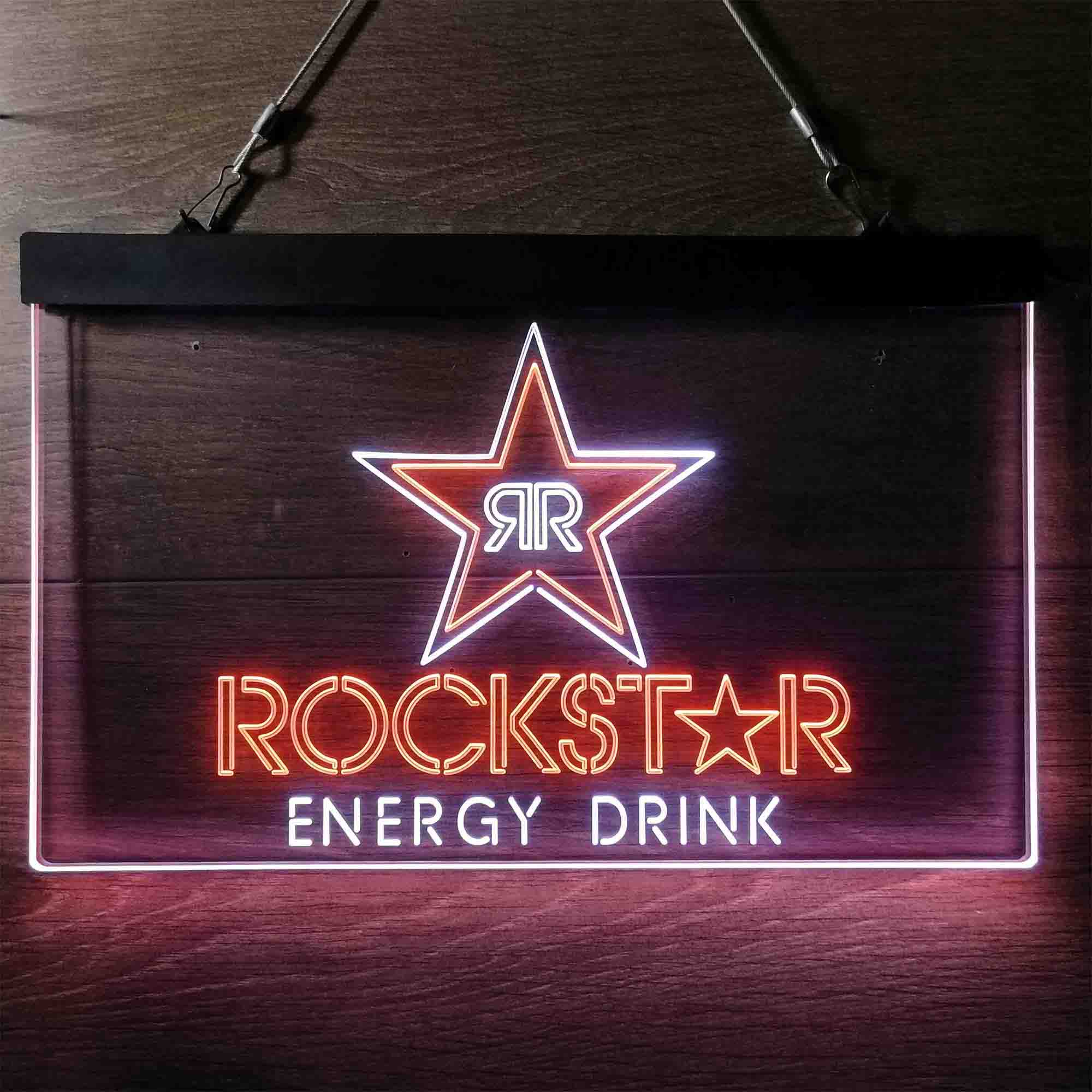 Rockstar Energy Drink Double Star Neon LED Sign