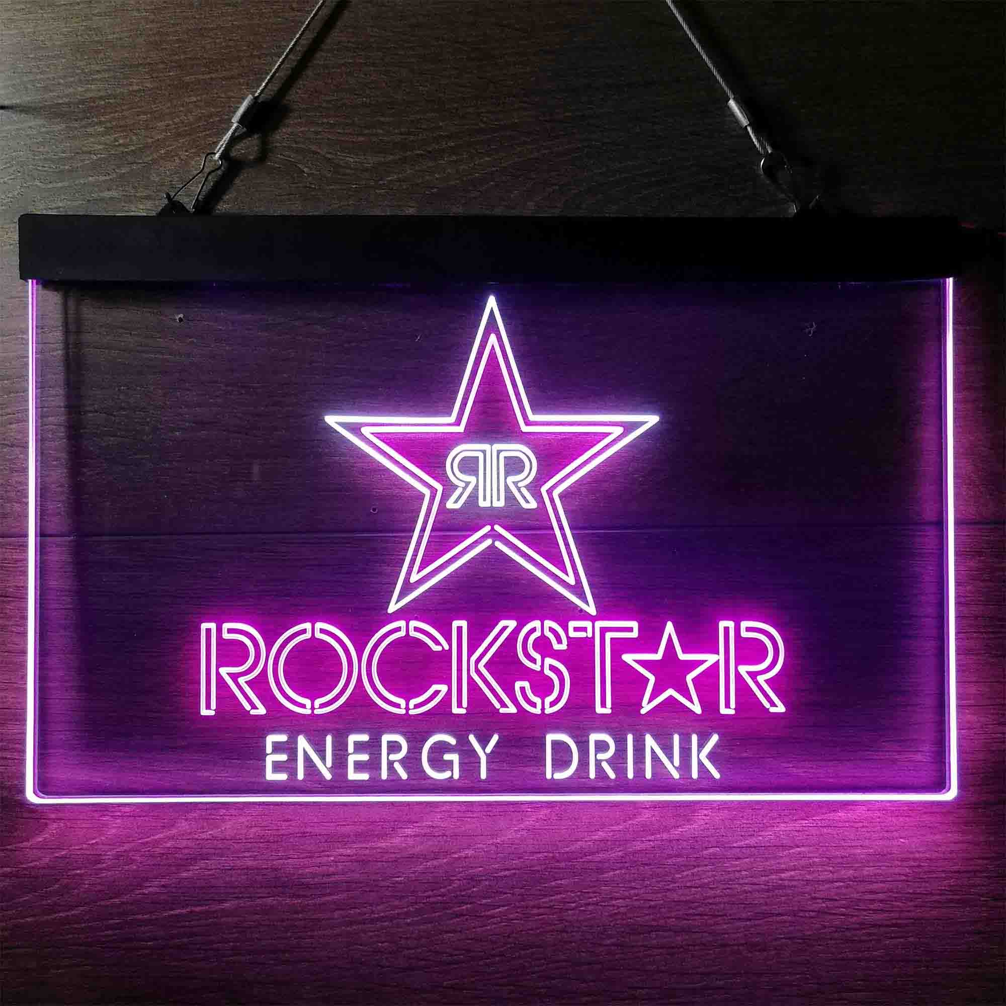 Rockstar Energy Drink Double Star Neon LED Sign