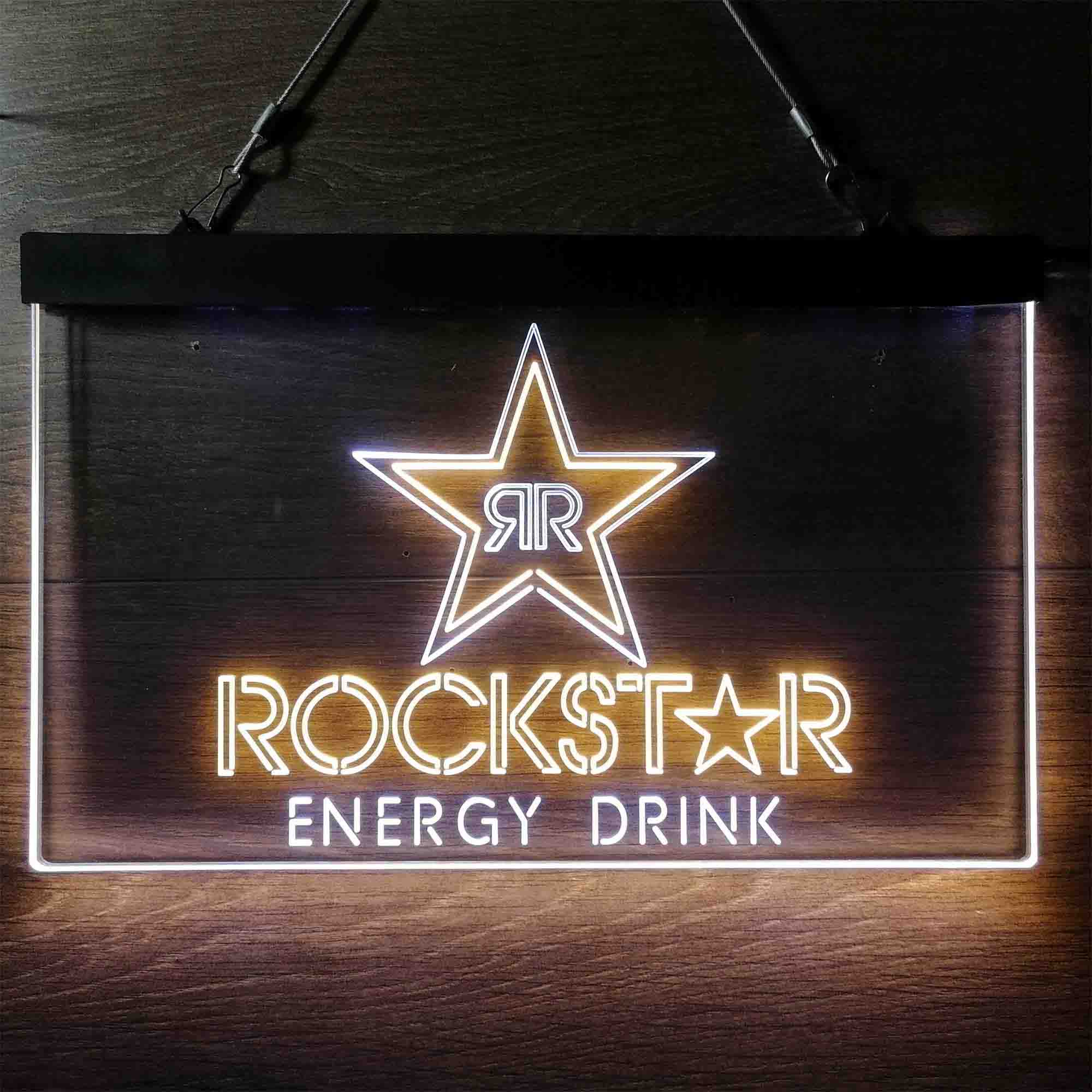 Rockstar Energy Drink Double Star Neon LED Sign