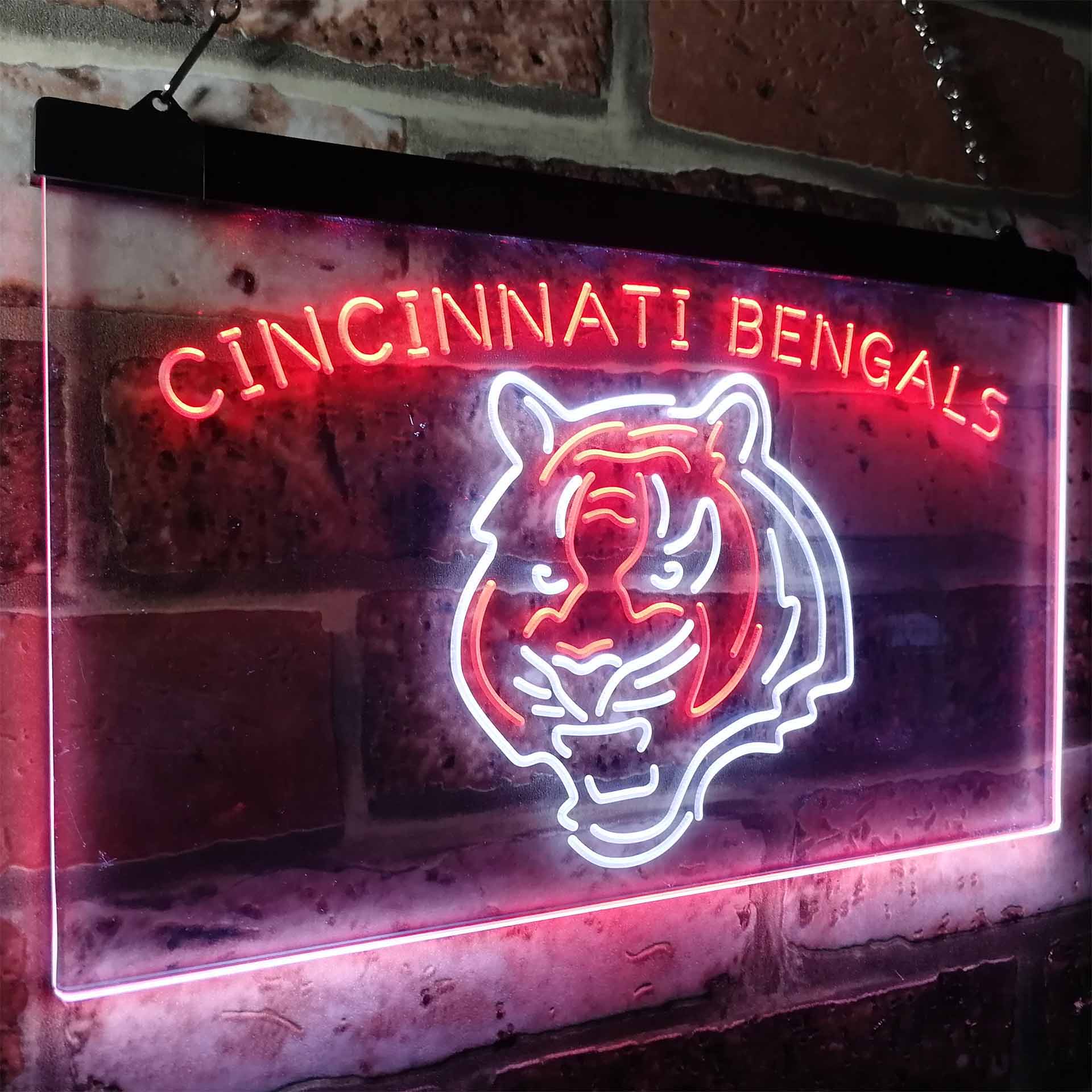 Cincinnati Bengals Decor Man Cave Neon Sign