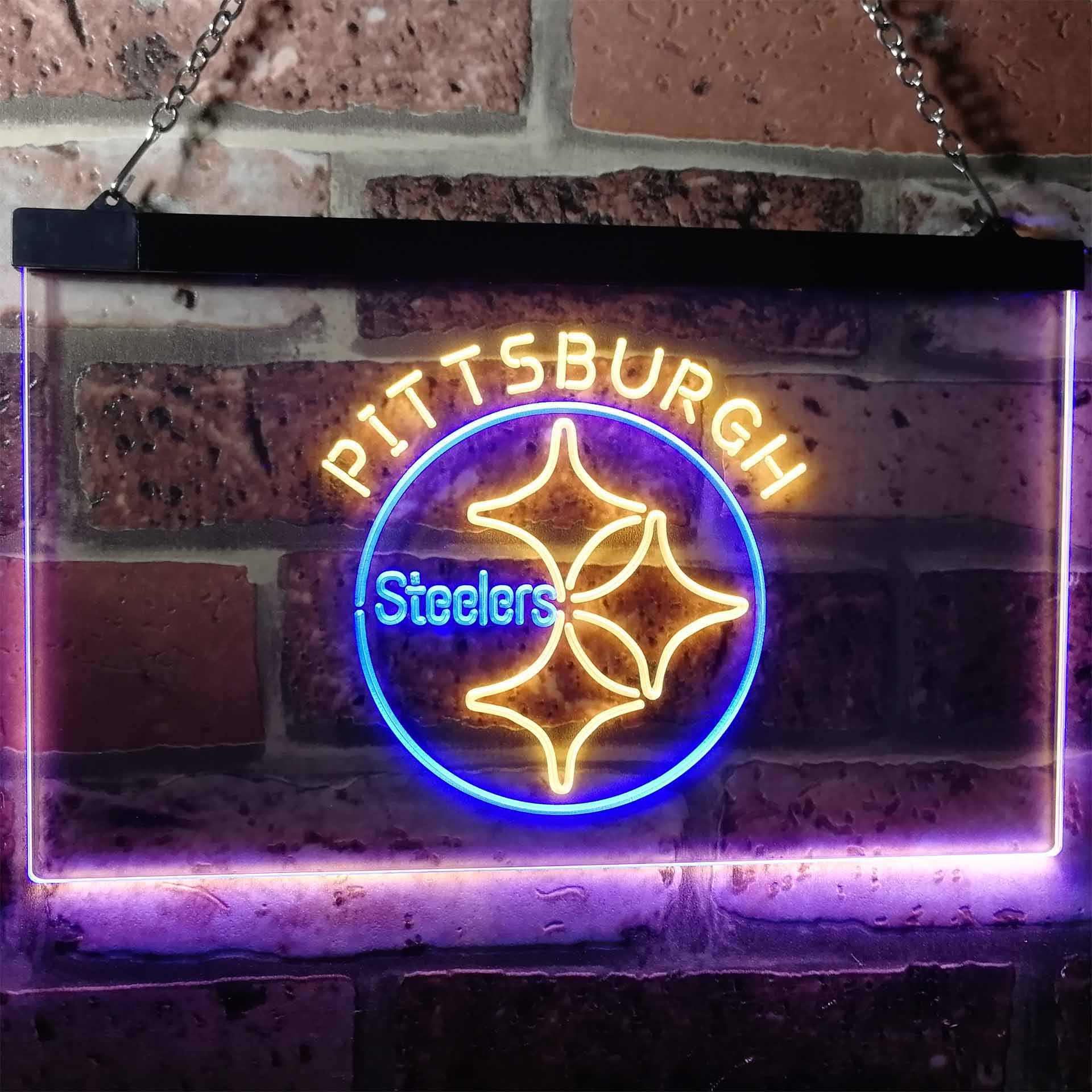 Pittsburgh Steelers Decor Man Cave Neon Sign