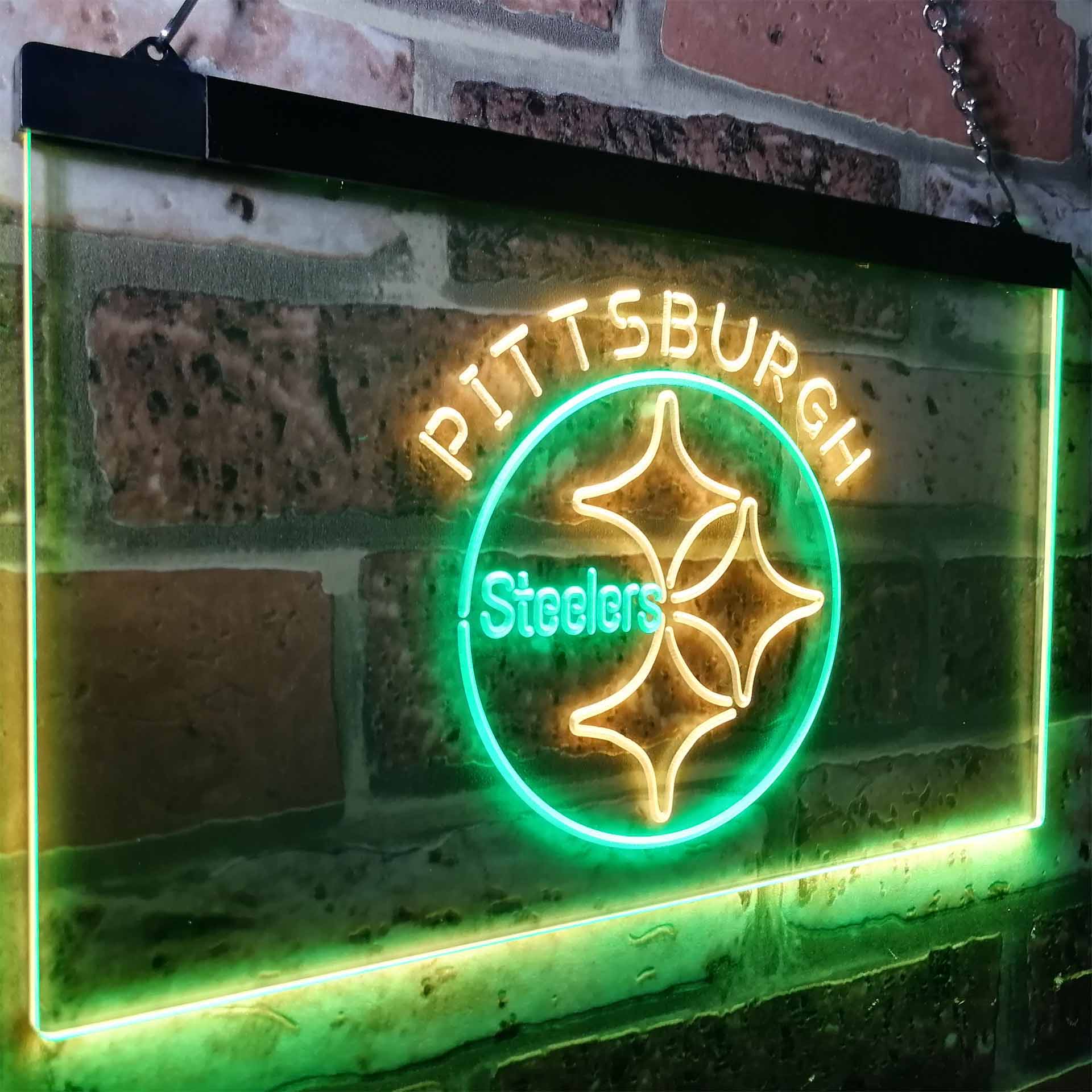 Pittsburgh Steelers Decor Man Cave Neon Sign