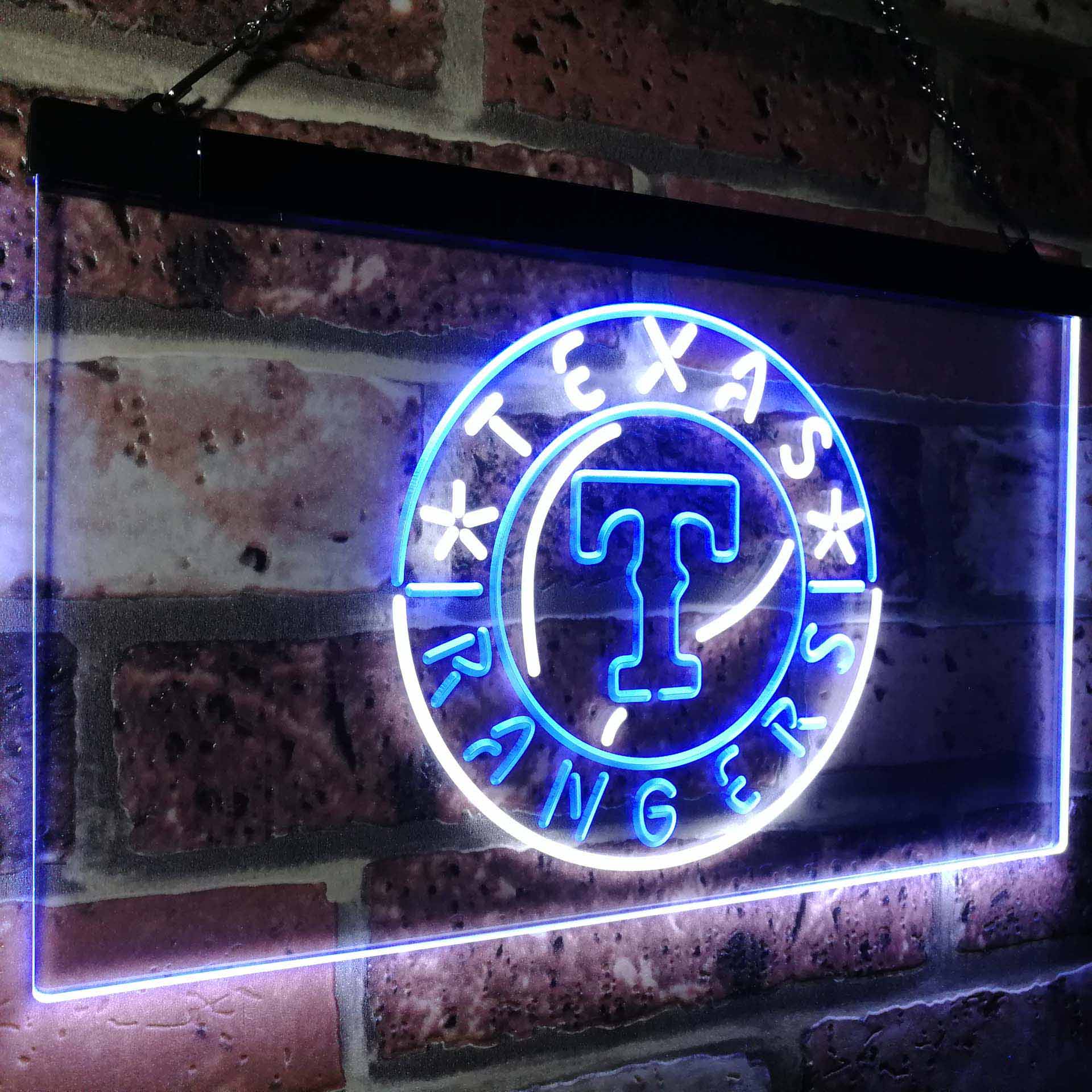 Texas Rangers Neon Light Up Sign Wall Decor