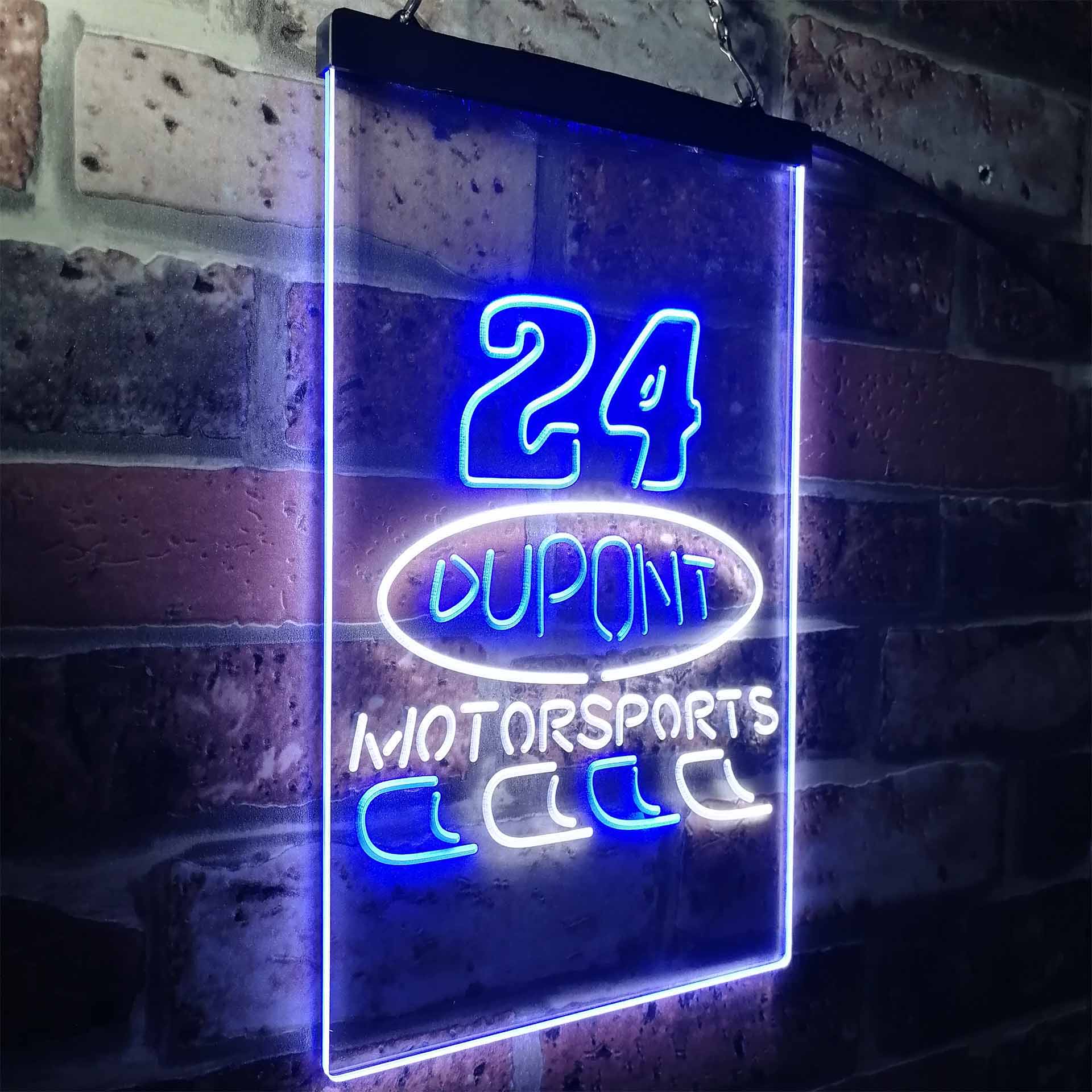 Dupont League Club Motorsports Souvenir Garage Neon Light Up Sign Wall Decor