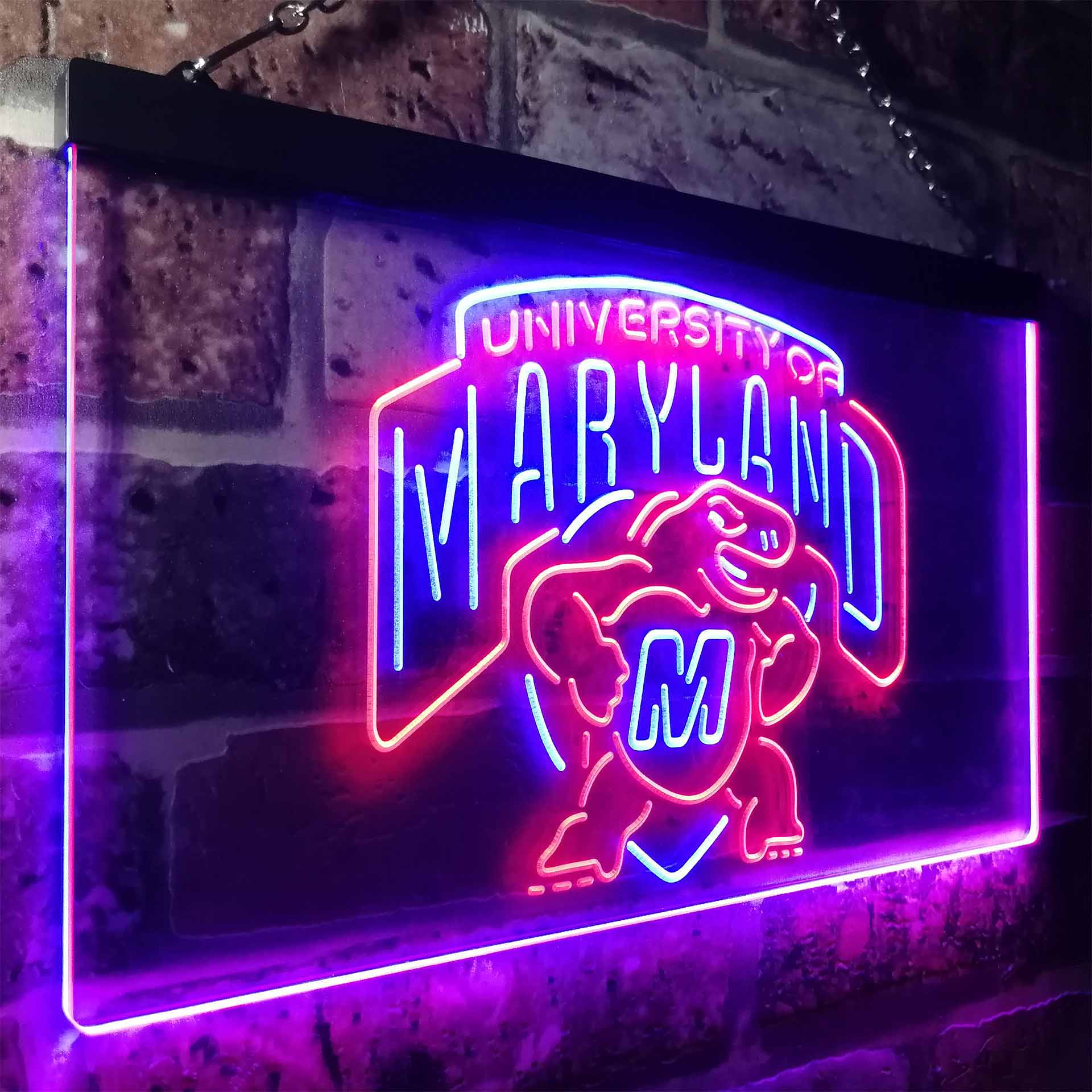 University Of Maryland Club Terrapinses Neon Light Up Sign Wall Decor