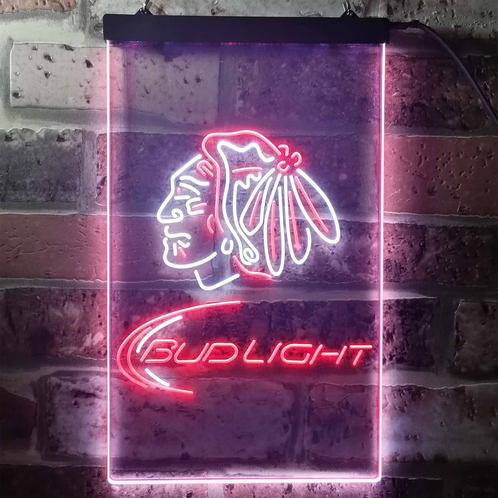 Chicago Blackhawks Bud Light Neon LED Sign