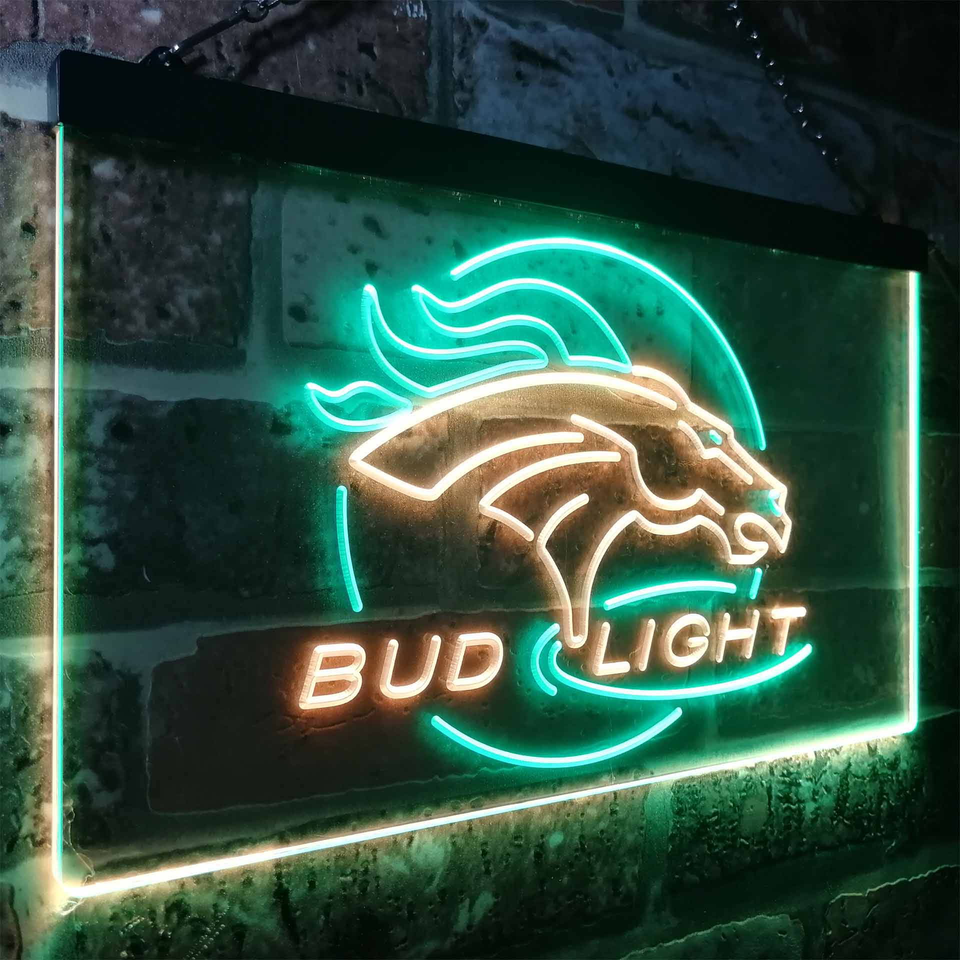 Denver Broncos Bud Light Man Cave Neon Sign