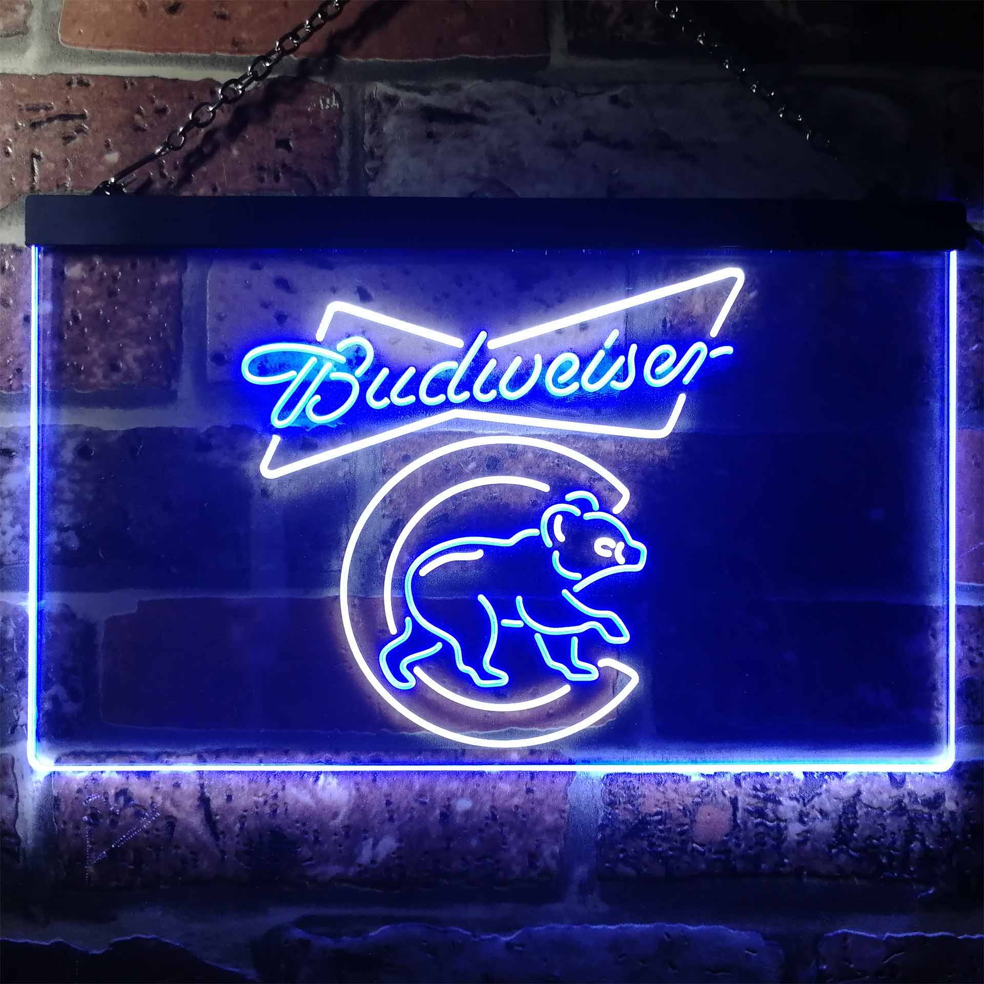 Chicago Bears Budweiser Man Cave Neon Sign