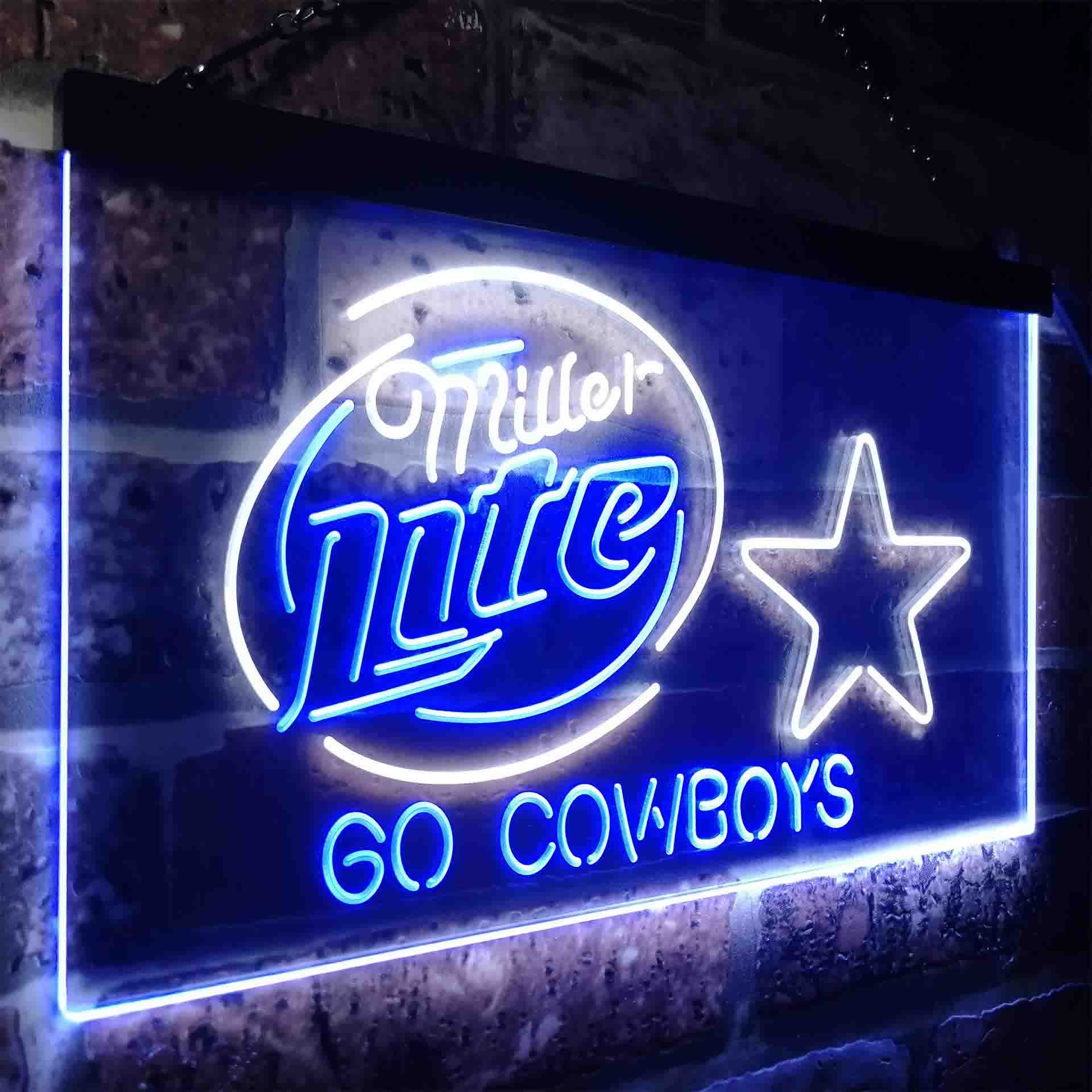 Miller Lite Dallas Cowboys Go Man Cave Neon Sign