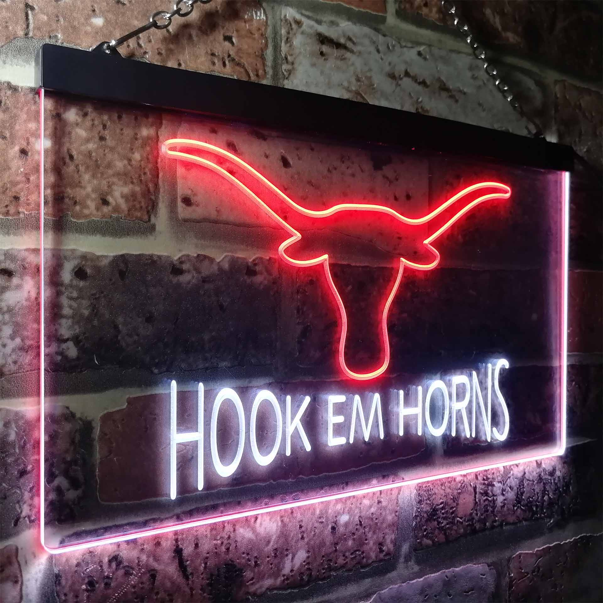 Hook Em Horns University of Texas Club Neon Light Up Sign Wall Decor