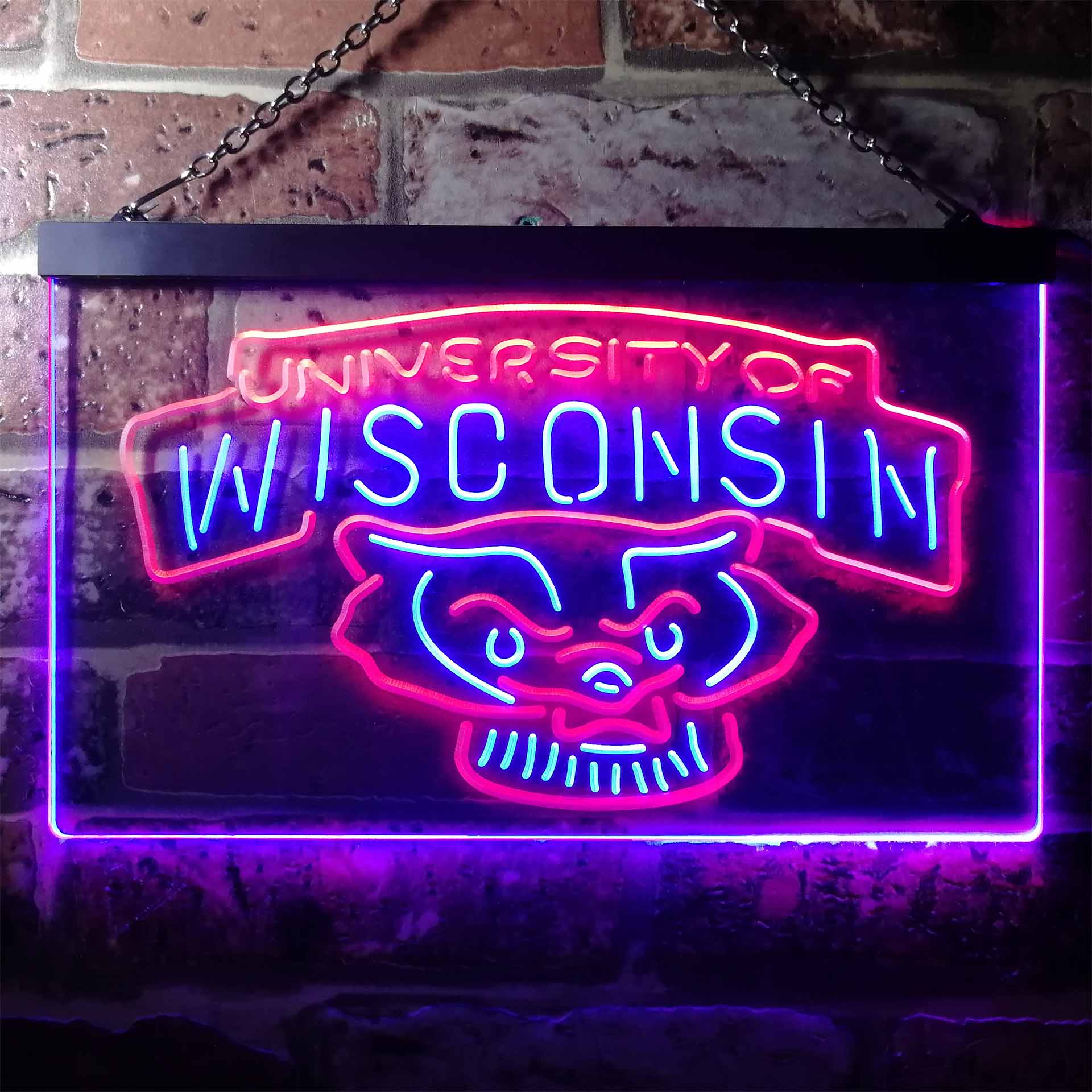 Wisconsins Badgers Club Man Cave Neon Sign