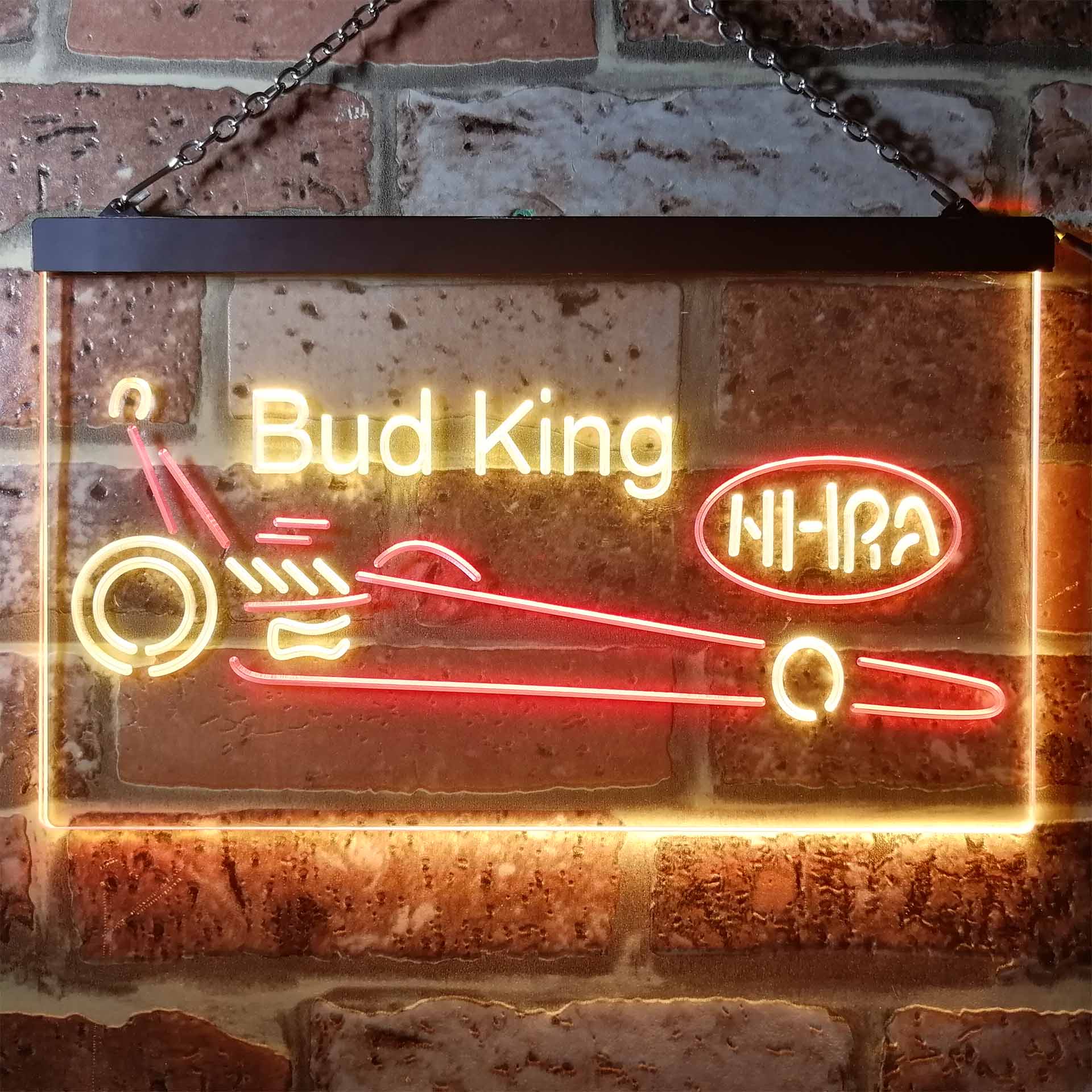 Buds King NHRA League Club Dragster Man Cave Neon Sign