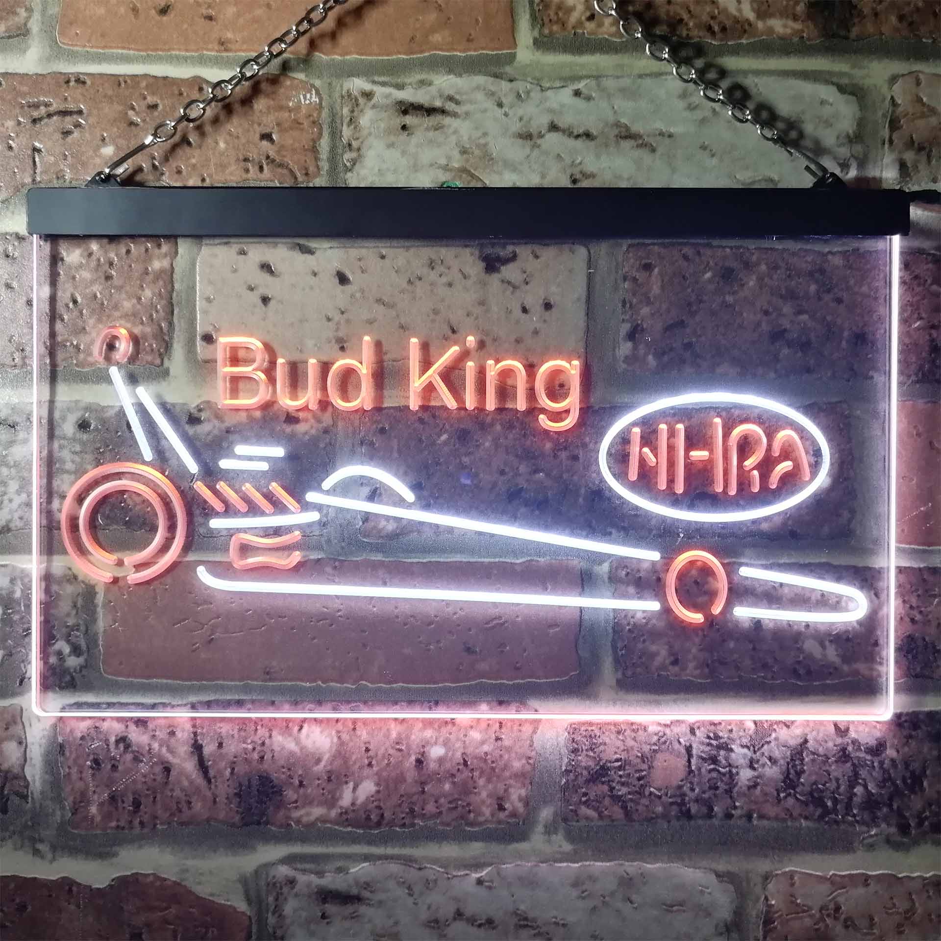 Buds King NHRA League Club Dragster Man Cave Neon Sign