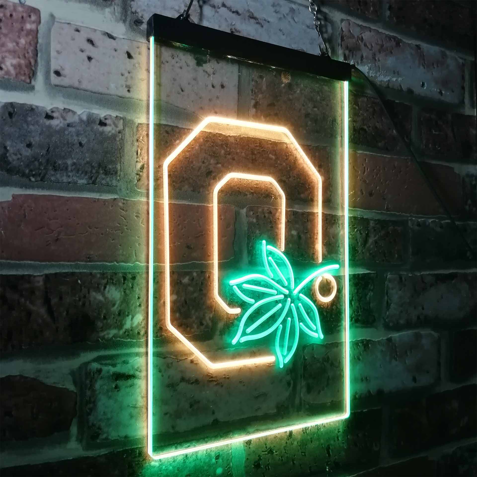 Ohio State Buckeyes Maple Leaf Club Man Cave Neon Sign